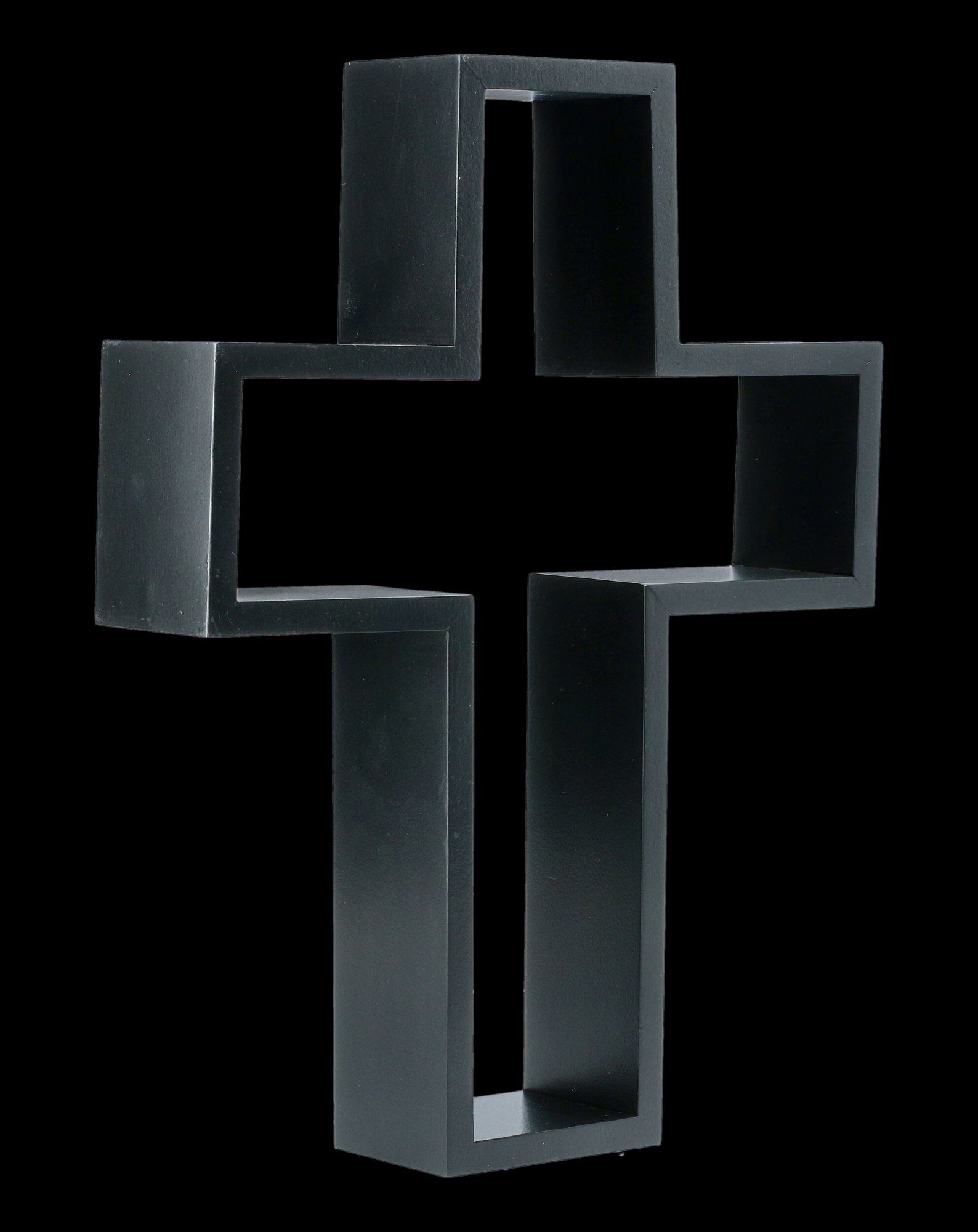 Figuren Shop GmbH Wandregal Wandregal Kreuz - Kruzifix - Gothic Dekoration schwarz | Wandregale