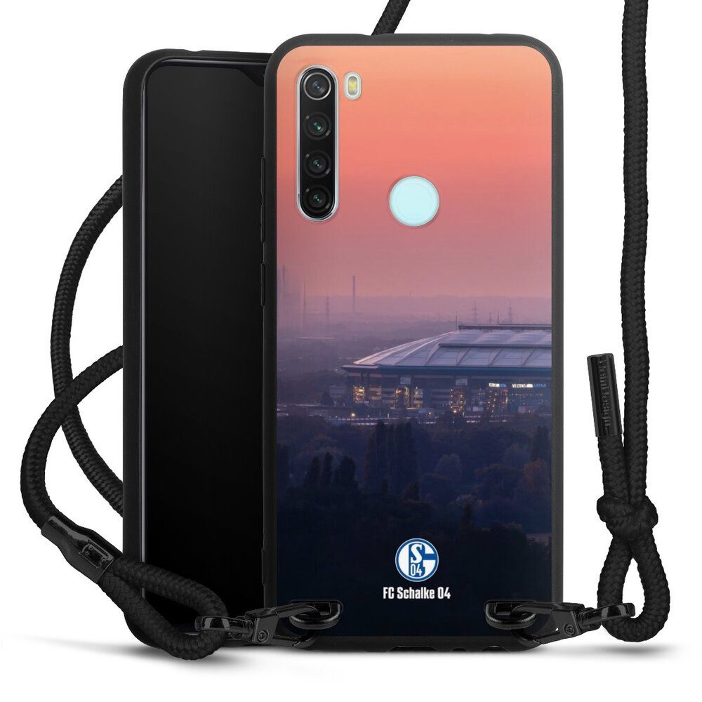 DeinDesign Handyhülle Stadion FC Schalke 04 Offizielles Lizenzprodukt Schalke 04 Stadion, Xiaomi Redmi Note 8 (2021) Premium Handykette Hülle mit Band