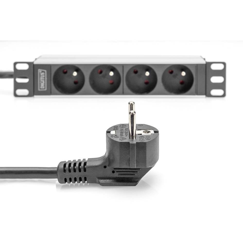 Digitus 1U-Aluminium-PDU, 254 mm (10) Rack-Montage, 4x CEE 7/5 DN-95418-FR Steckdosenleiste