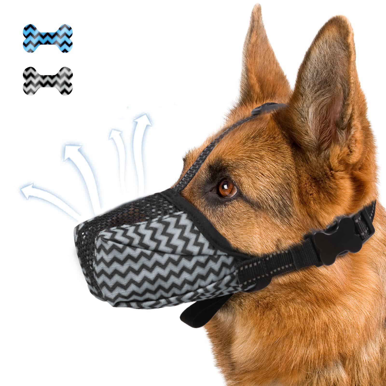 Ledander Maulkorb Hundemaulkorb: Beiß-, Bell- und Kauverhinderung, atmungsaktiver Maulkorb für kleine, mittelgroße und große Hunde von Ledander