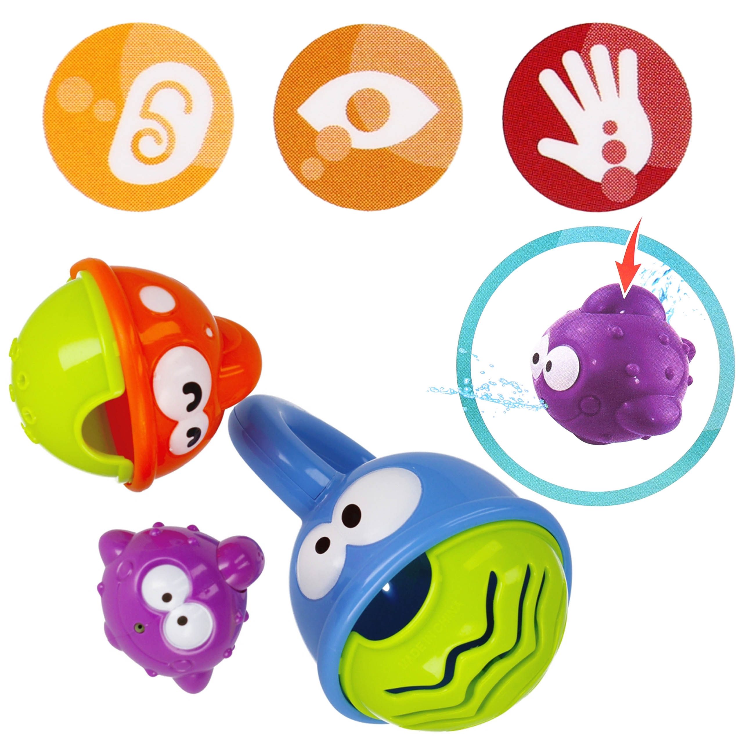 BAM BAM Badespielzeug Bam Bam FISCH Badespielzeug, Wasserspielset für Babys 6m+
