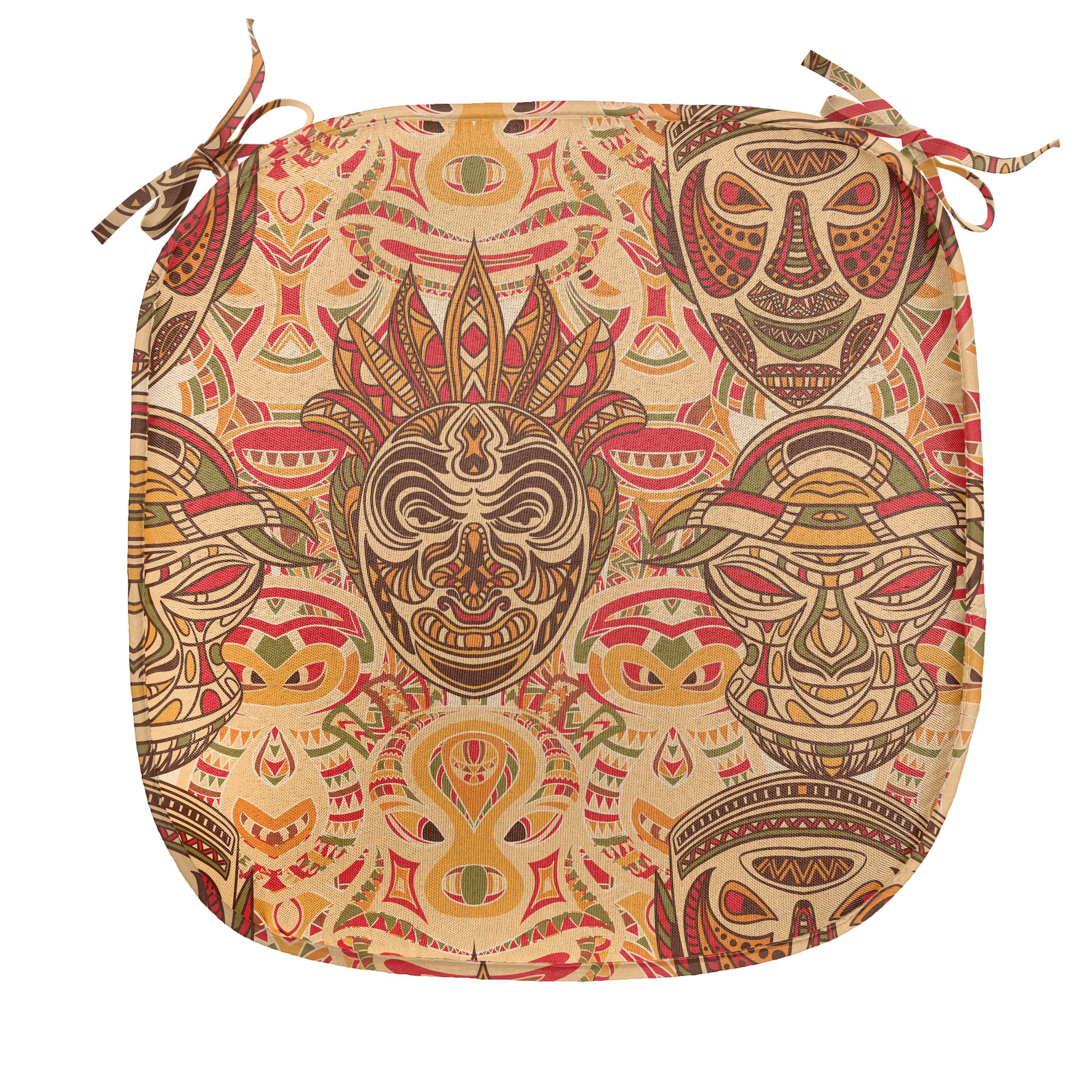 Kissen wasserfestes Maske mit Dekoratives Abakuhaus für Stuhlkissen Riemen Küchensitze, Motiv Stammes