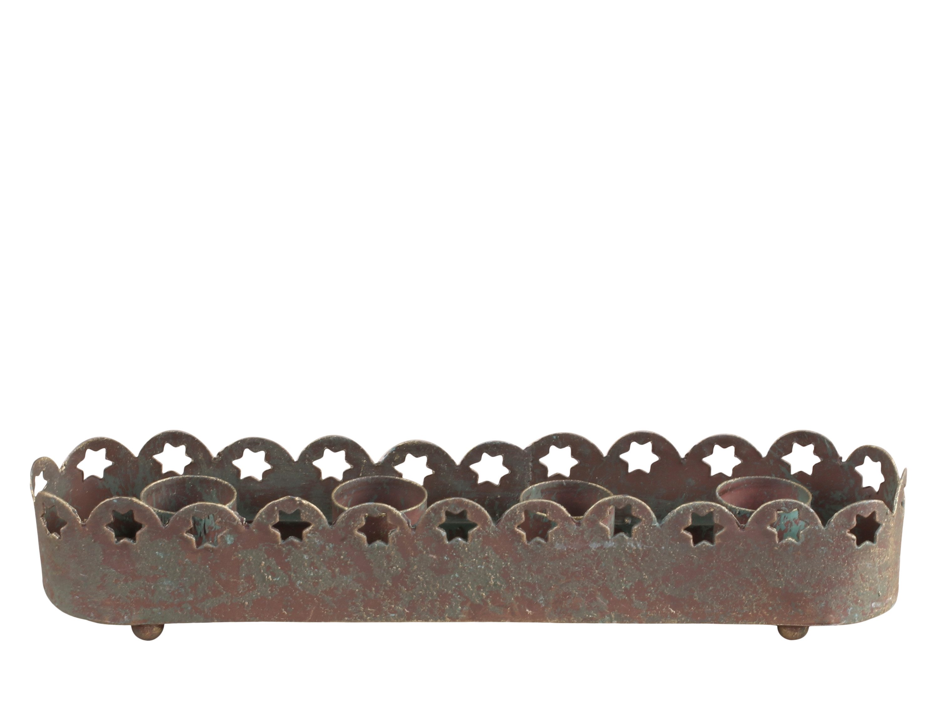 Chic Antique Standkerzenhalter Kerzenständer Adventskerzenhalter Zink Kerzenhalter Vintage Landhaus (geeignet für Stab- und Tafelkerzen), Adventskerzenhalter von Chic Antique aus Zink im Antik Finish