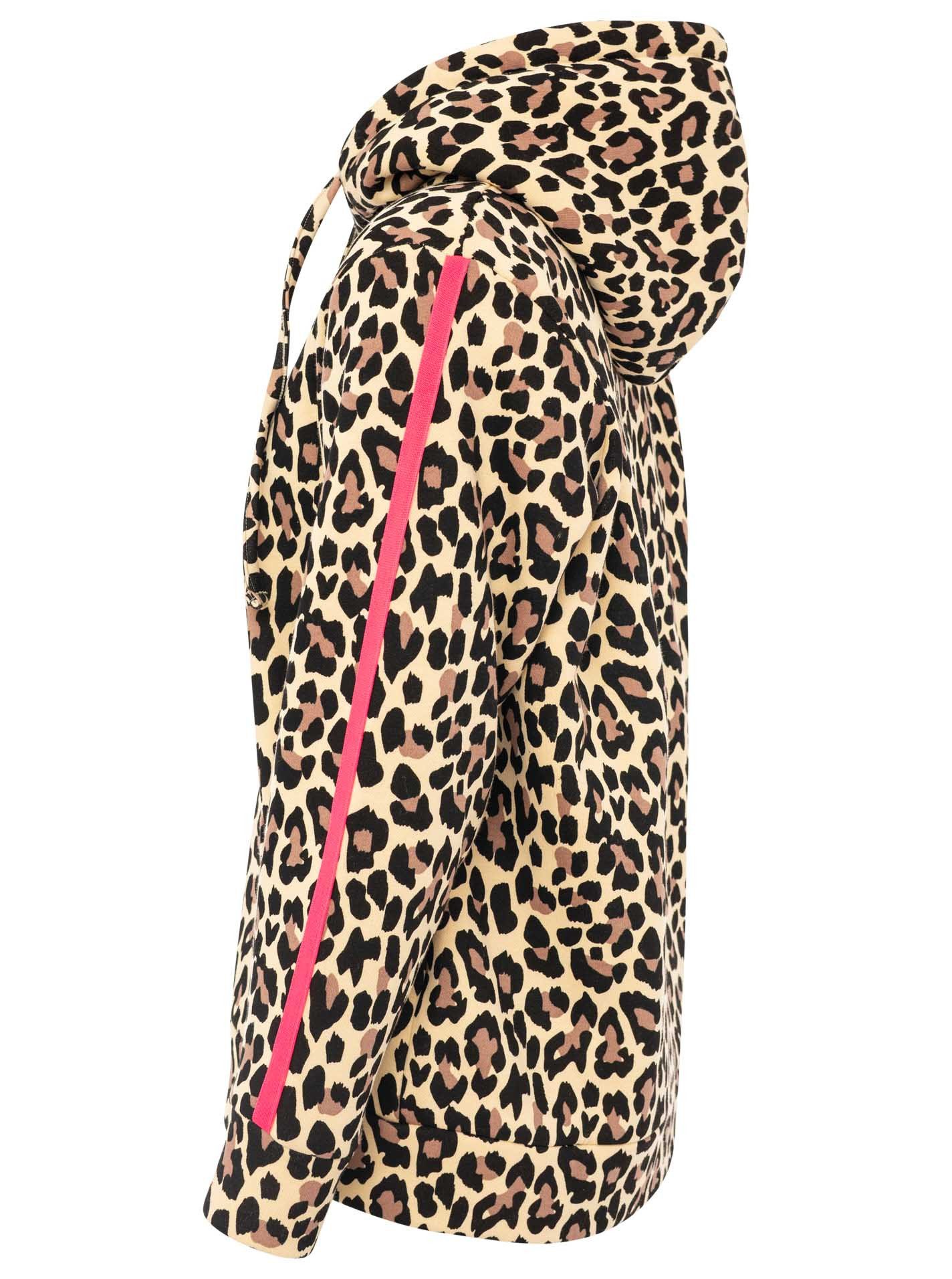 Zwillingsherz Kapuzensweatjacke "Leo" Leomuster, pinker Streifen am Arm, Kapuze mit Kordel, Tasche, Zipper – Bild 5 von 5