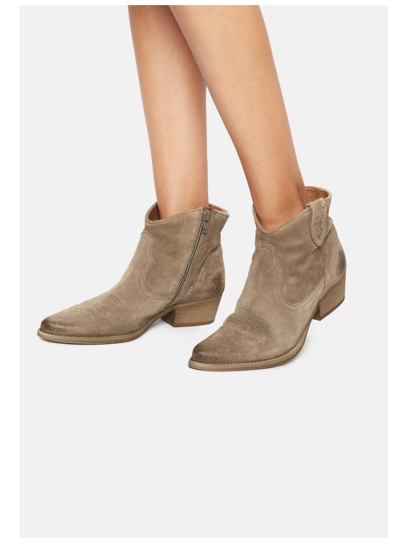 Felmini Stiefelette Leder Cowboy Stiefelette