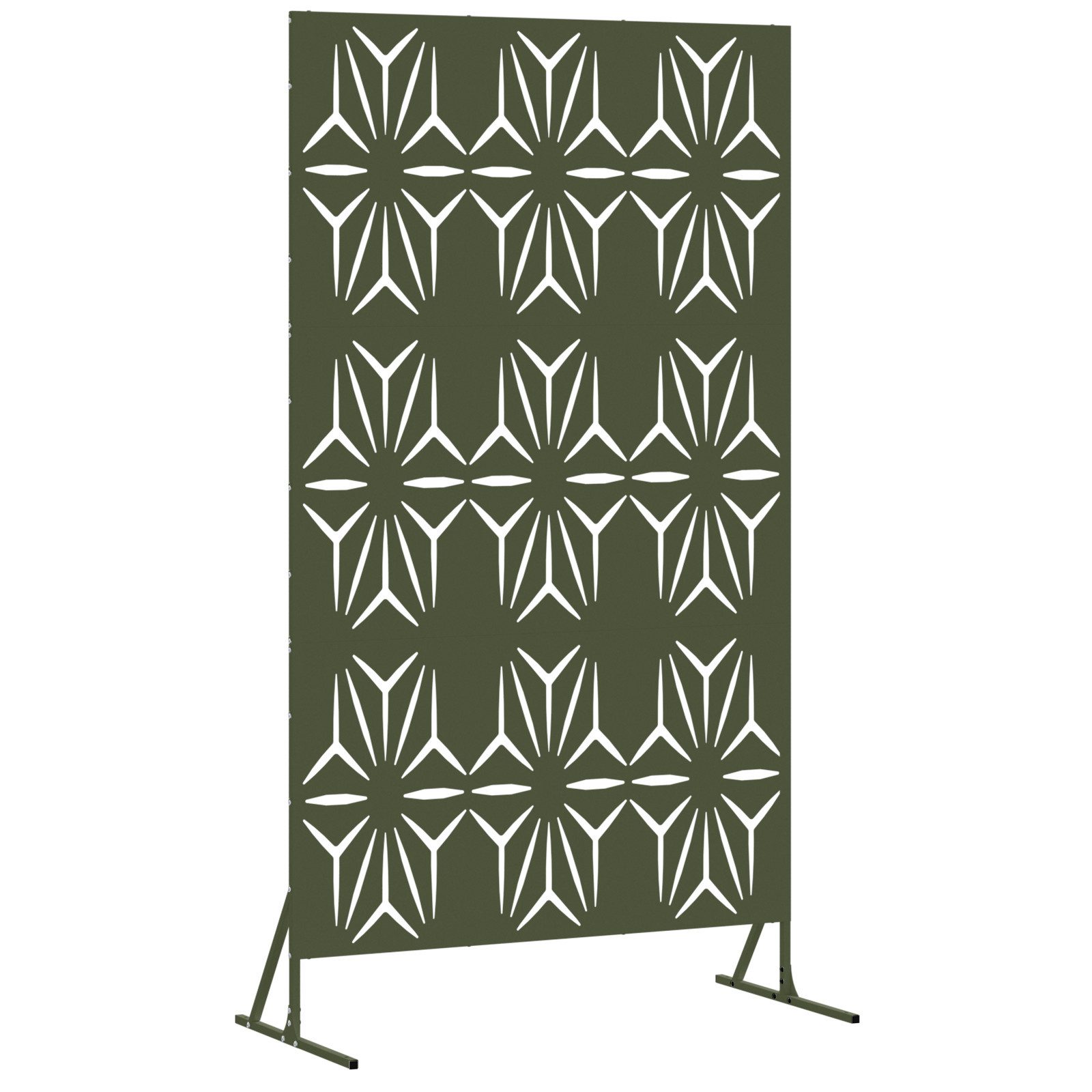 vidaXL Gartenzaun Metallzaun-Panel Olivgrün Metall Groß günstig online kaufen