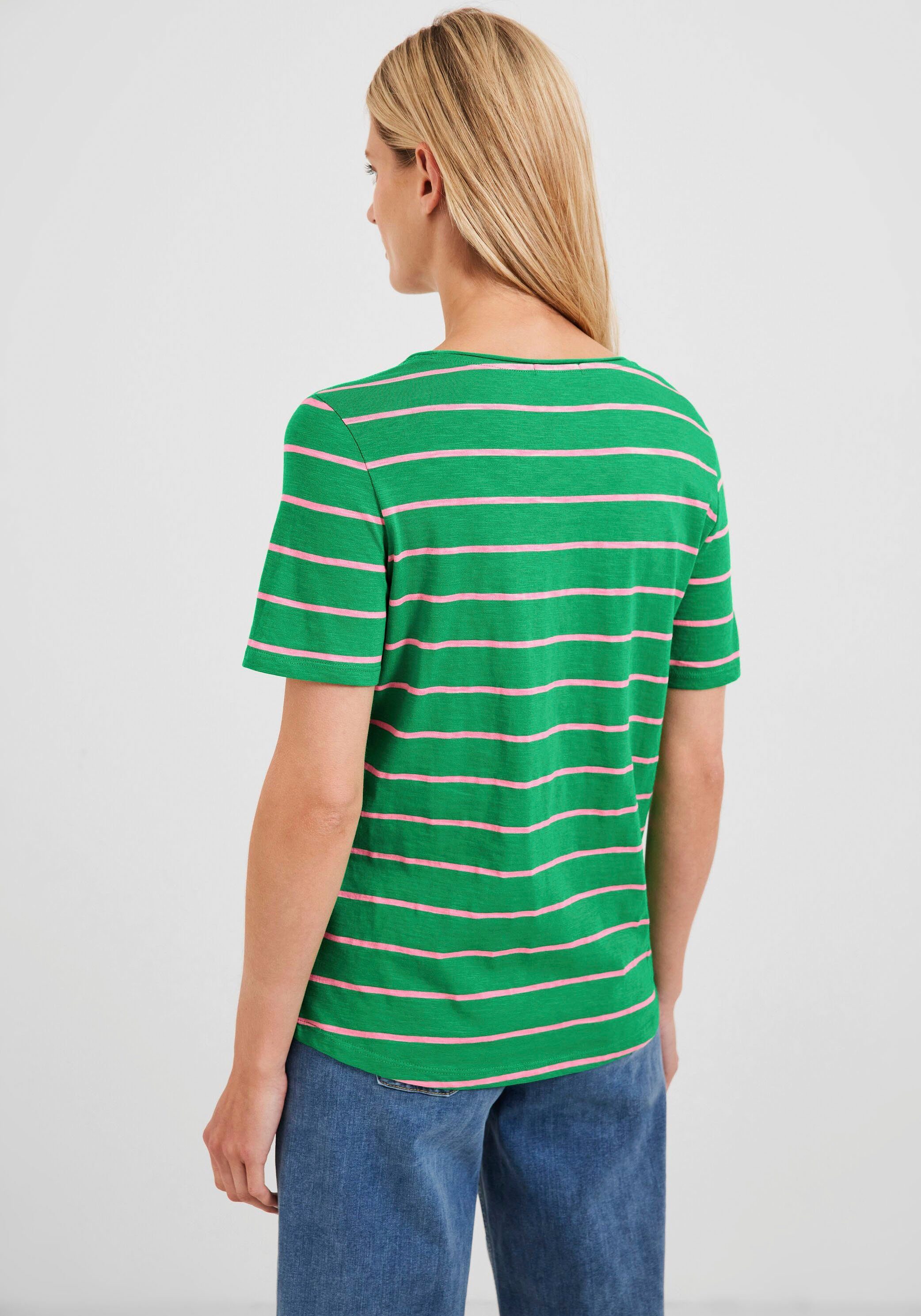 Cecil T-Shirt in Flammgarnoptik fresh green