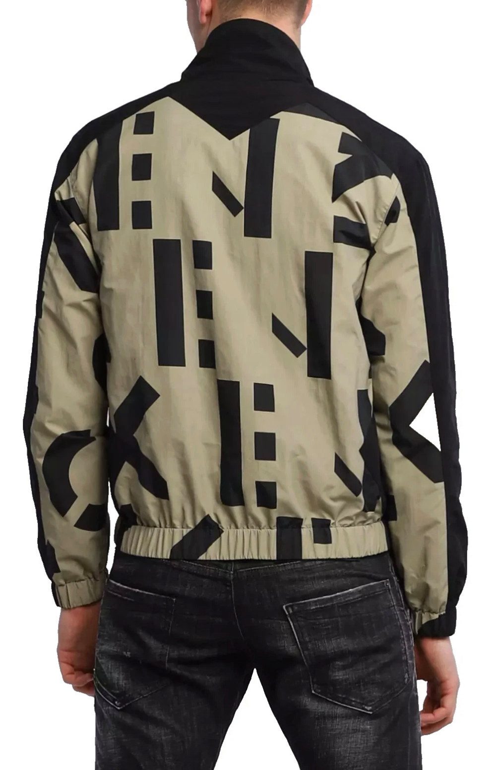 KENZO Allwetterjacke Regen Blouson Jacke Allover-Print mit Kenzo-Lettern, Paneel-Einsätze, Stehkragen