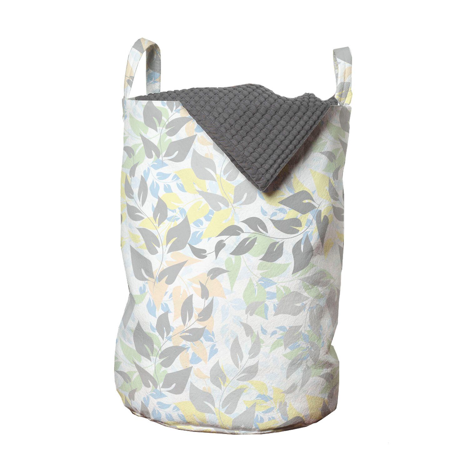 Abakuhaus Wäschesäckchen Wäschekorb mit Griffen Kordelzugverschluss für Waschsalons, Laub Mehrfarbiges Blatt Muster