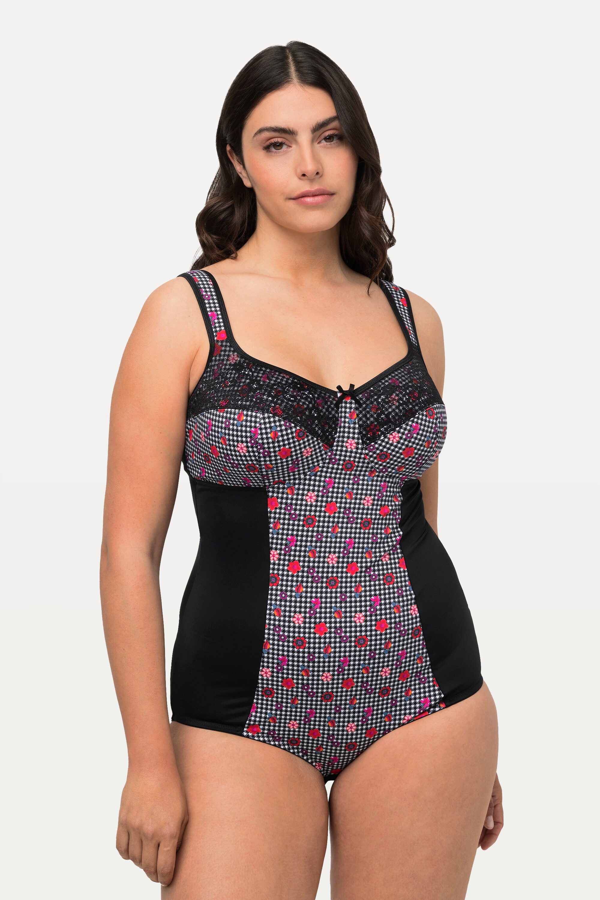 Ulla Popken Body Shaping-Body Hahnentrittmuster Spitze