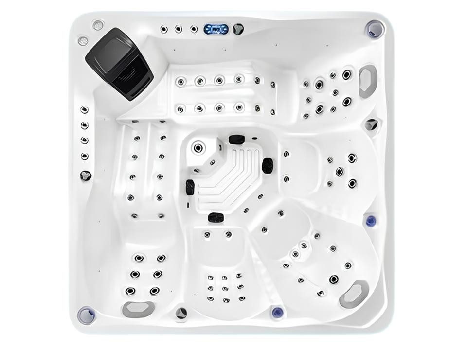 JVmoebel Whirlpool-Badewanne Outdoor-Spa Hot Tub in Weiß mit Massagefunktion und Acryl-Oberfläche, Made in Europe