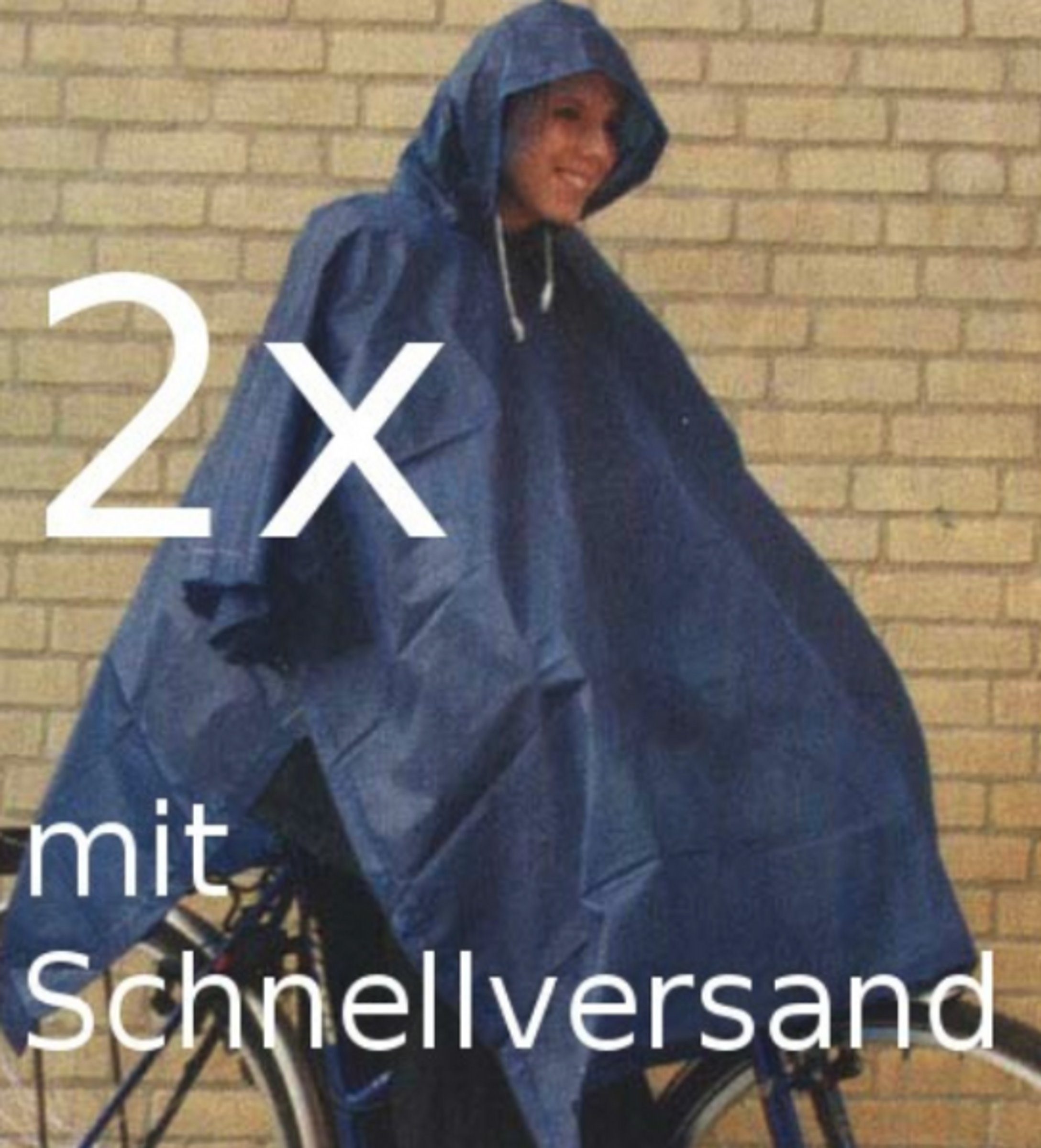 Regenponcho 2x Regencape Regenponcho Regenschutz Fahrrad blau unisex