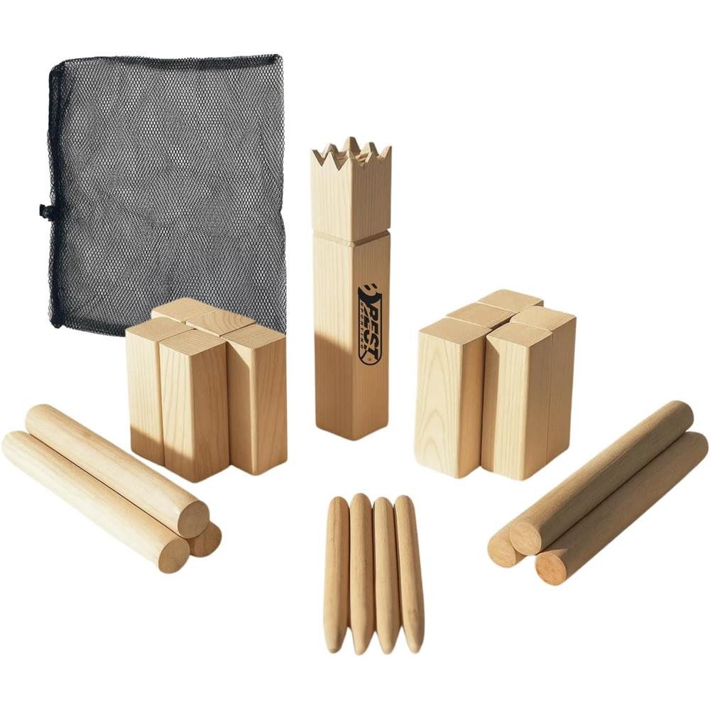 Best Sporting Spielzeug-Gartenset Kubb-Spiel Nordmann-Schach Wikinger-Spiel aus Holz