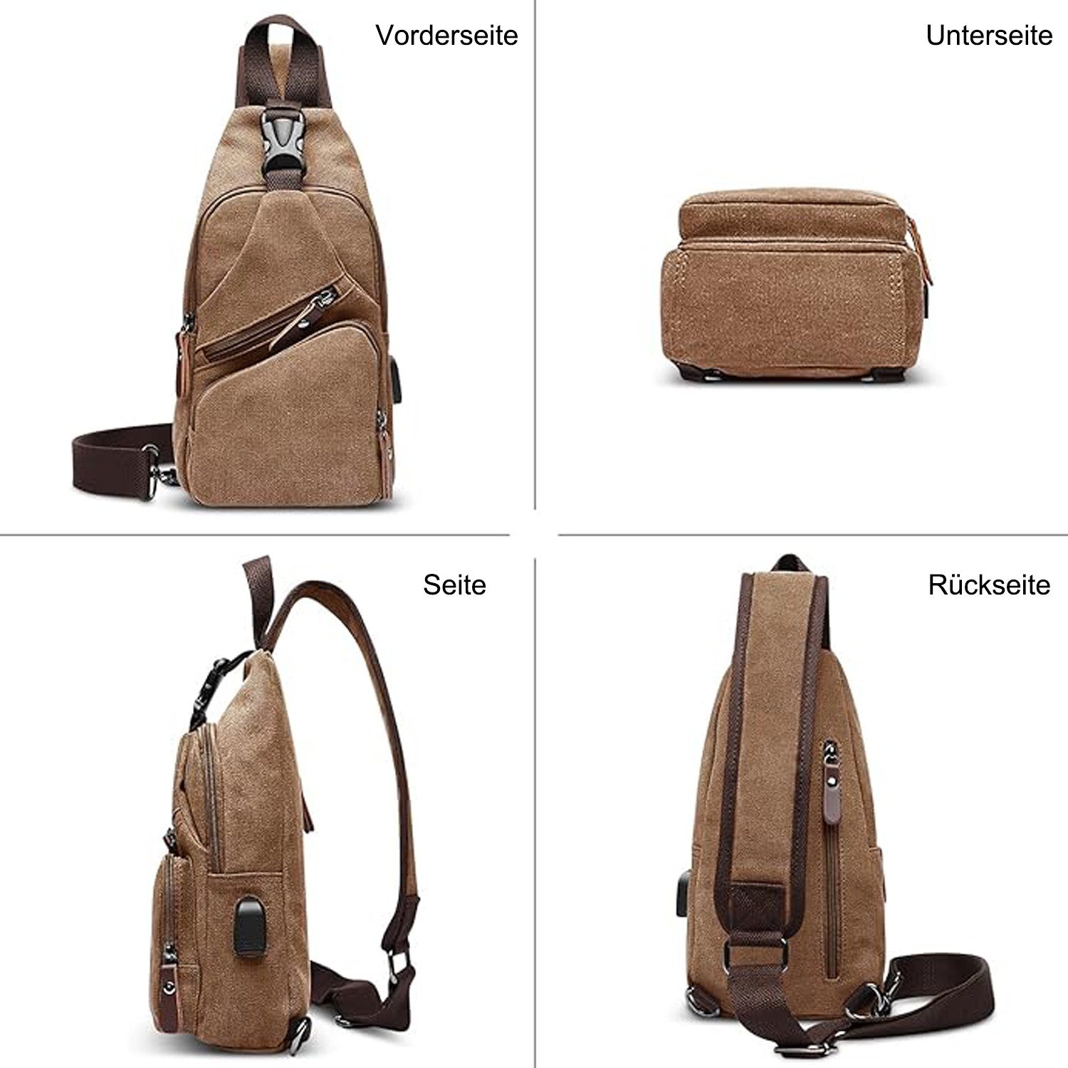 OKWISH Schultertasche Brusttasche Sling Schulter Rucksack günstig online kaufen