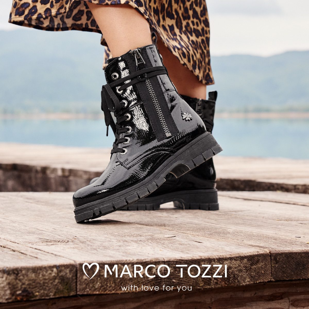 MARCO TOZZI by GMK Schnürboots, Blockabsatz, Schnürboots mit Zierreißversch günstig online kaufen