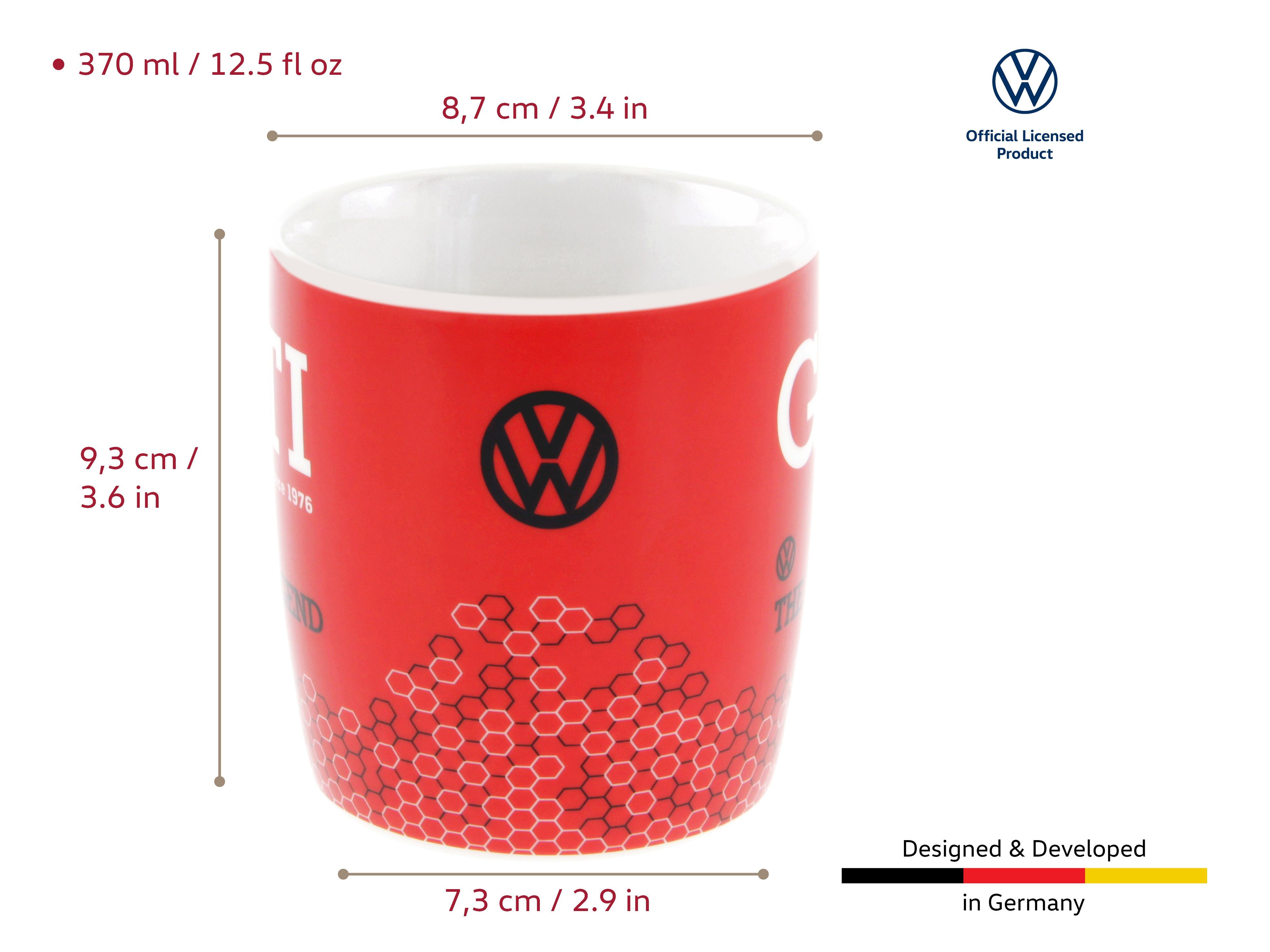 VW Keramik VW robuster Legend/Rot New GTI ml Bone China, Collection Becher, by The aus Design, Kaffeetasse BRISA Tasse im Volkswagen 370