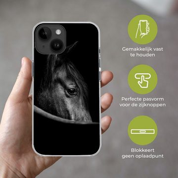 MuchoWow Handyhülle Pferde - Porträt - Schwarz - Tiere, Handyhülle Telefonhülle Apple iPhone 14