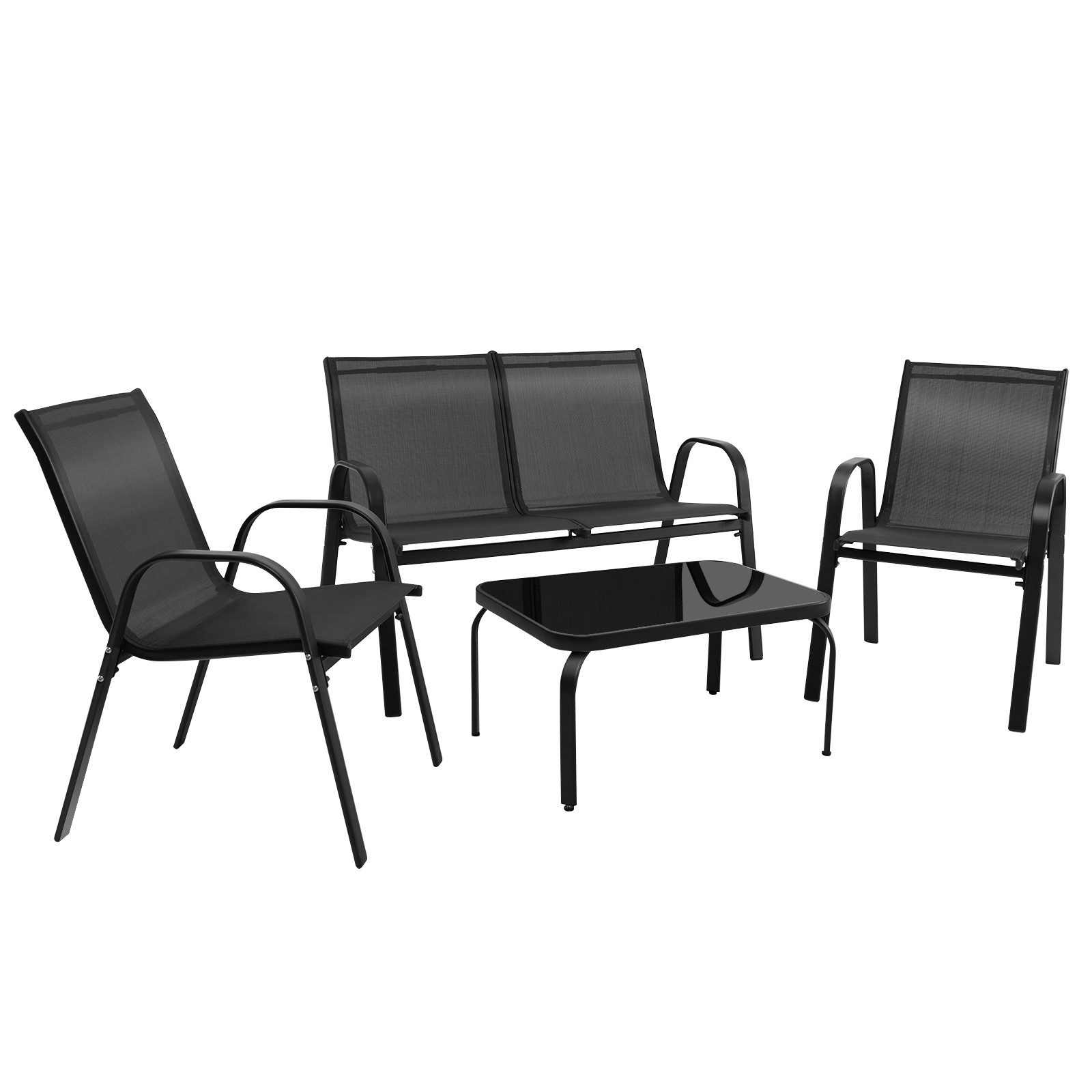 COSTWAY Balkonset Gartenmöbel-Set, Sitzgruppe, (4-tlg), für 4 Personen, Met günstig online kaufen