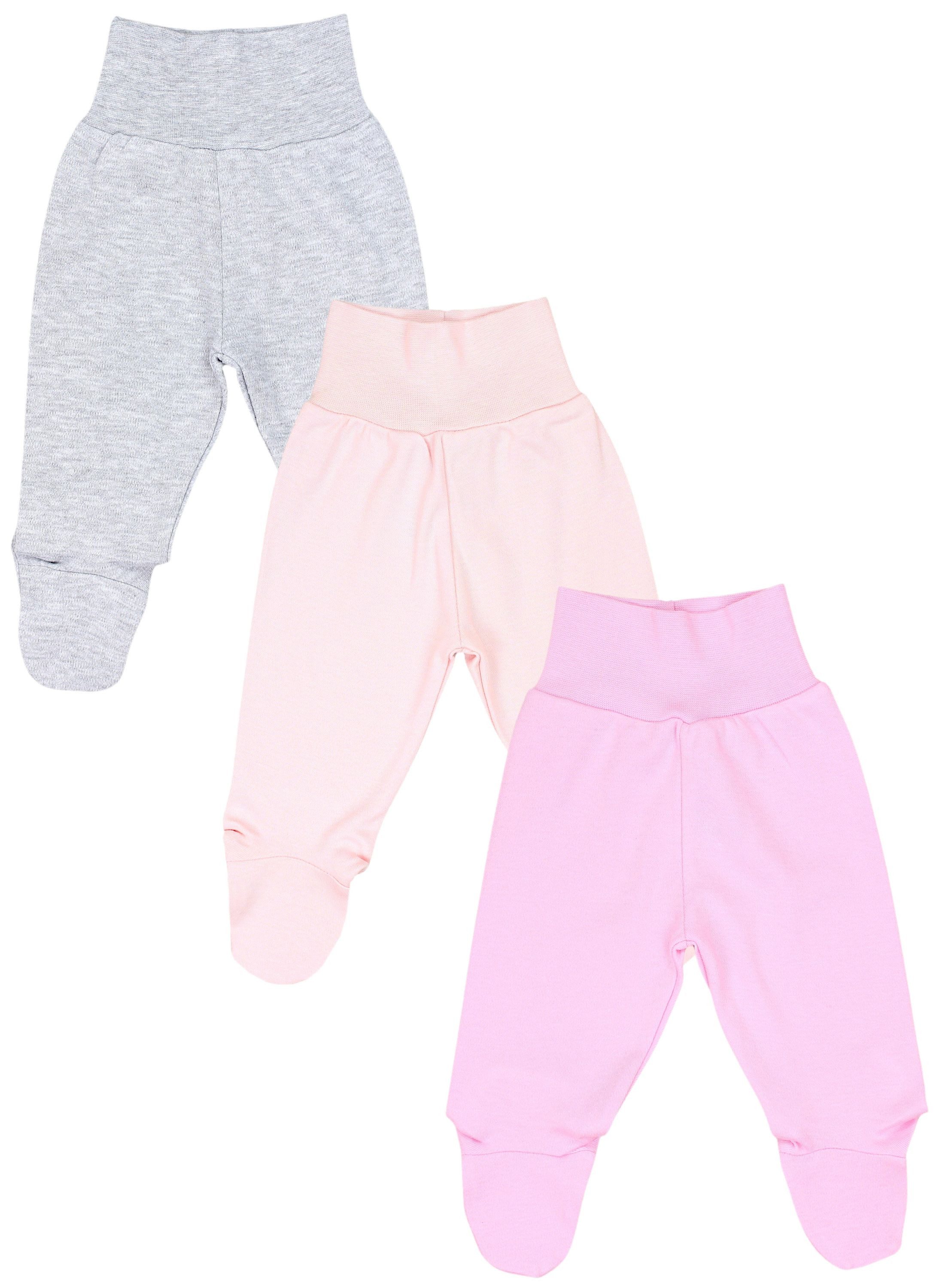 Strampler TupTam Baby Mädchen Strampelhose Hose mit Fuß 3er Pack