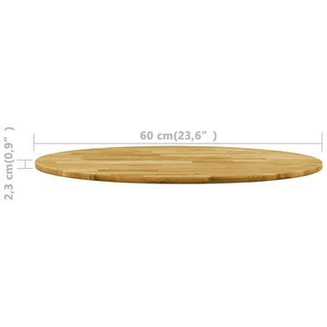 möbelando Tischplatte 295772 (DxH: 60x2,3 cm), aus Eiche (massiv) in geschliffen und Lackiert
