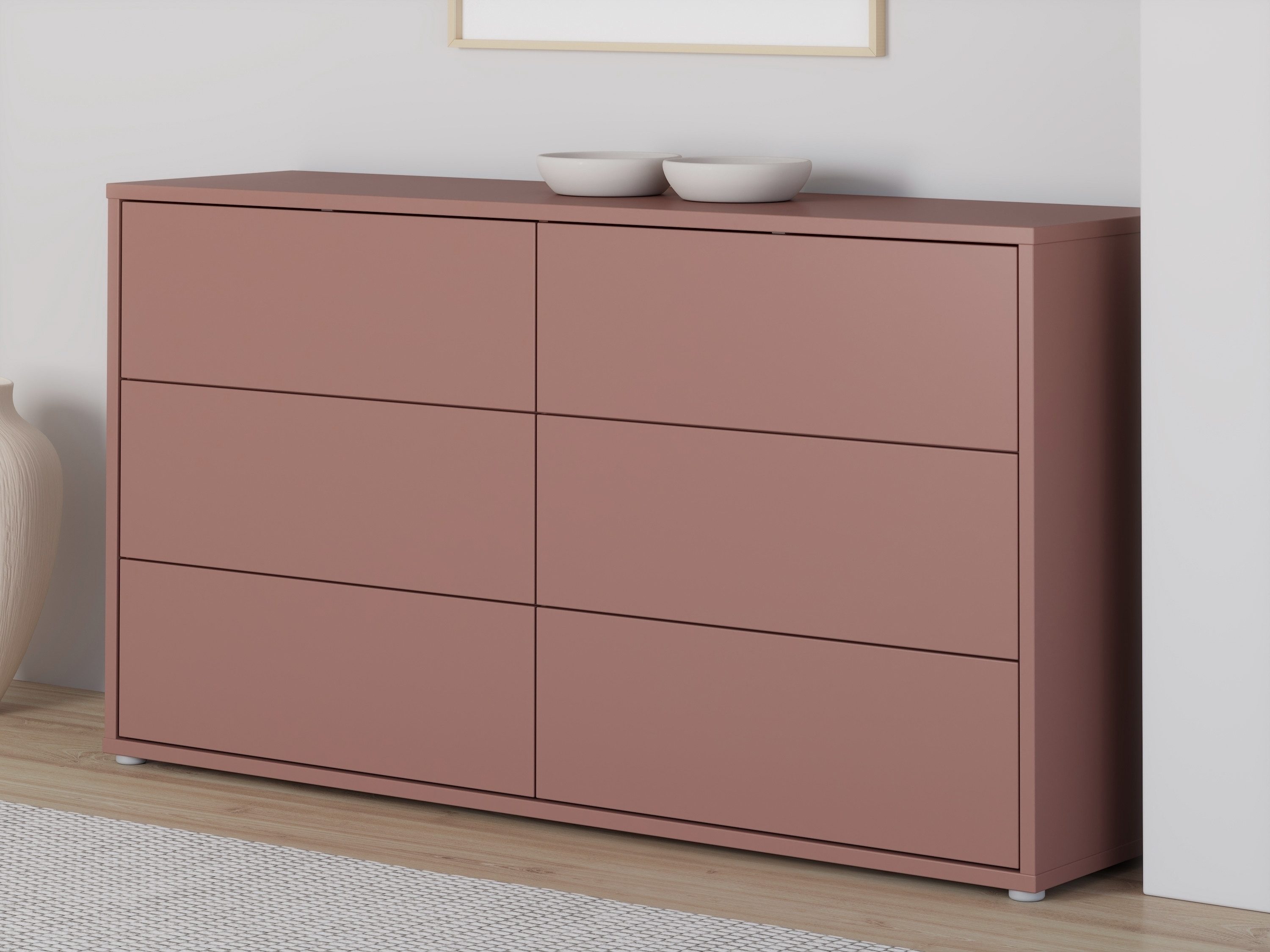 PREISBRECHER Sideboard ALICE SPRINGS, 6 Schübe, push to open, terrakottafar günstig online kaufen