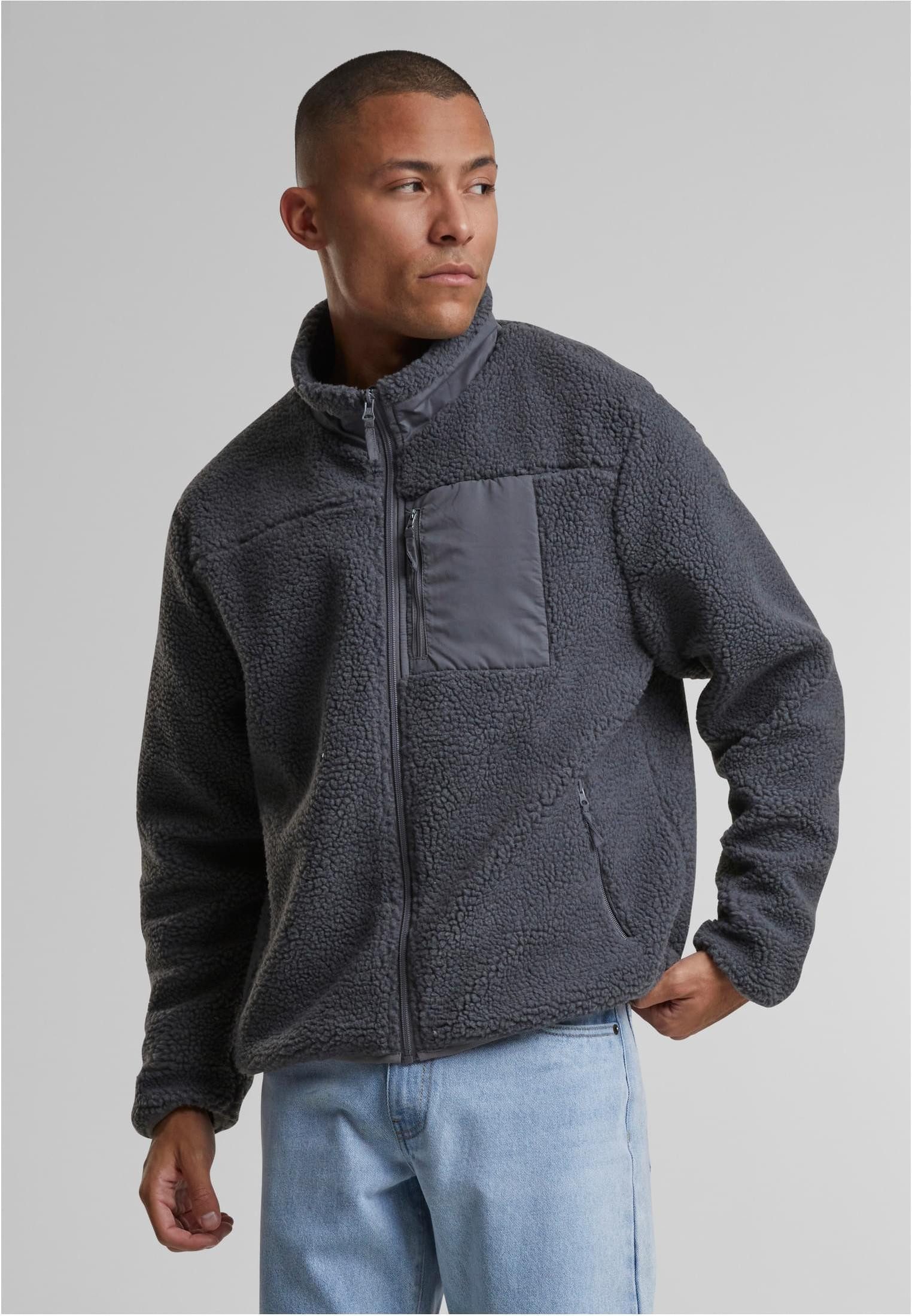 URBAN CLASSICS Outdoorjacke Teddy Jacket With Stand Up Collar Herren Jacke