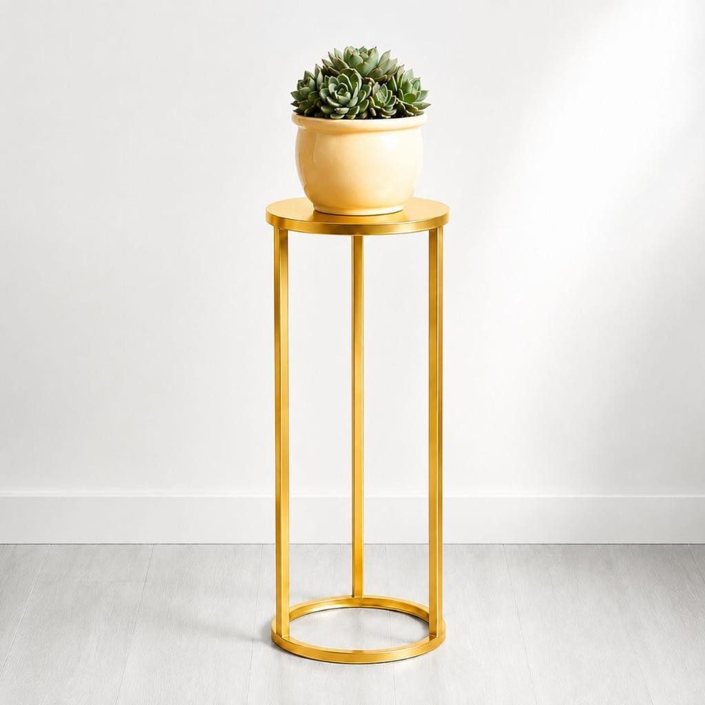 DanDiBo Blumenhocker Metall Gold Rund 50-70 cm Blumenständer 96510