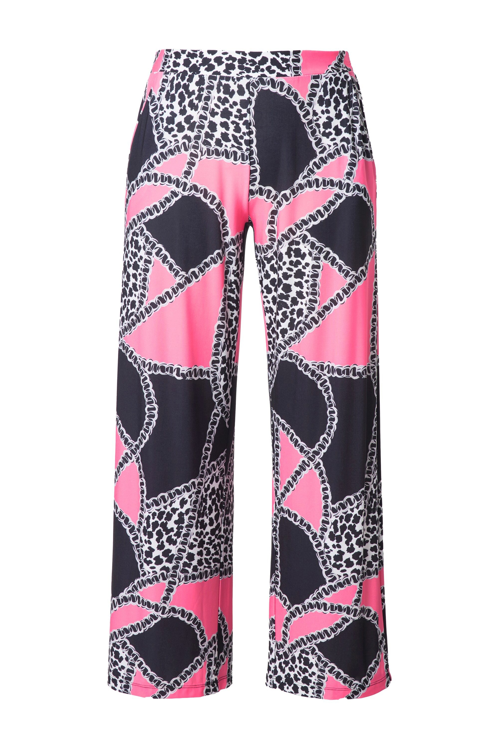 MIAMODA Schlupfhose Hose weites gerades Bein Kettenmuster