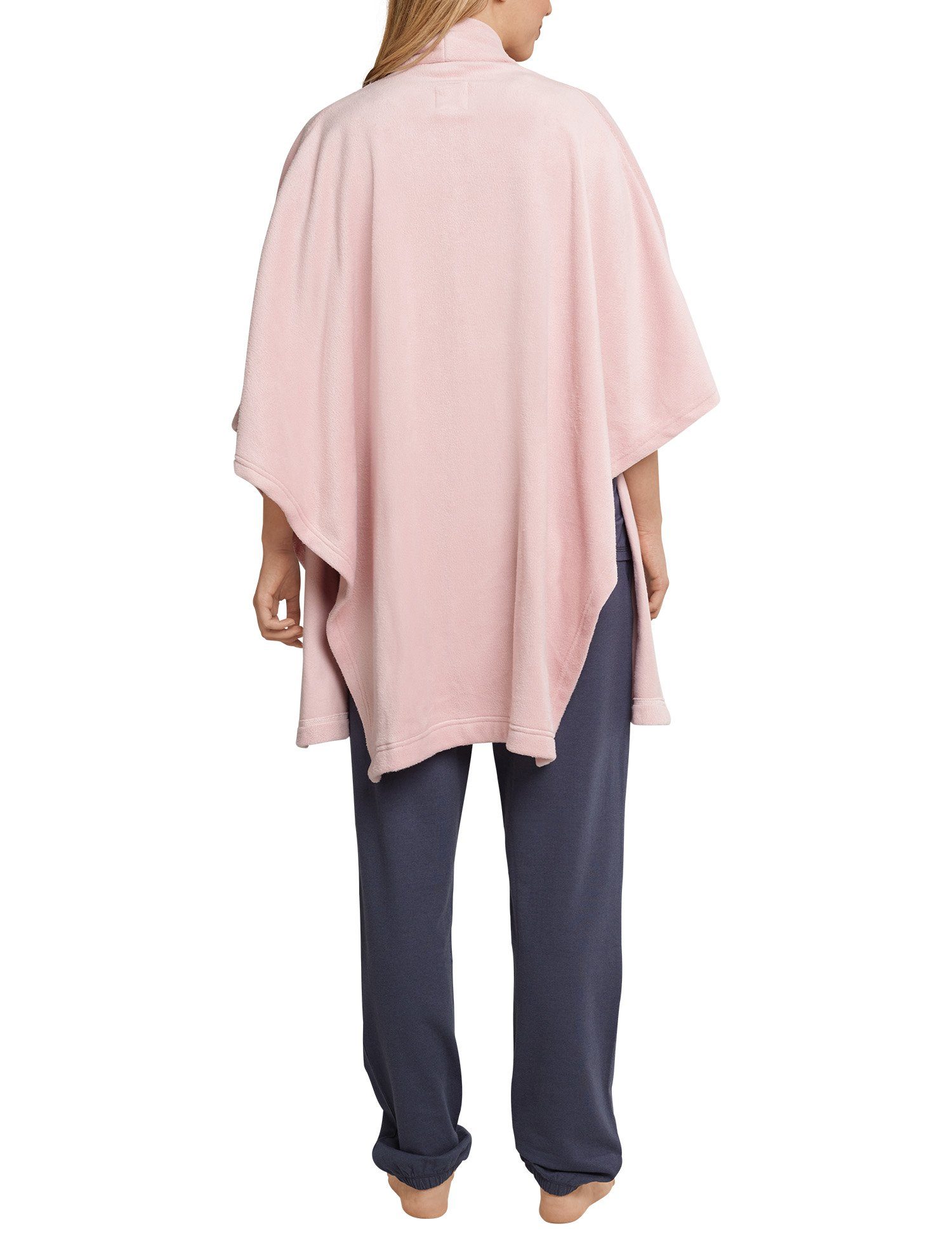 85cm Cardigan ohne, Morgenmantel Cape Bademantel Damen Relax, Mix Damenbademantel Fleece Polyester, & Schiesser