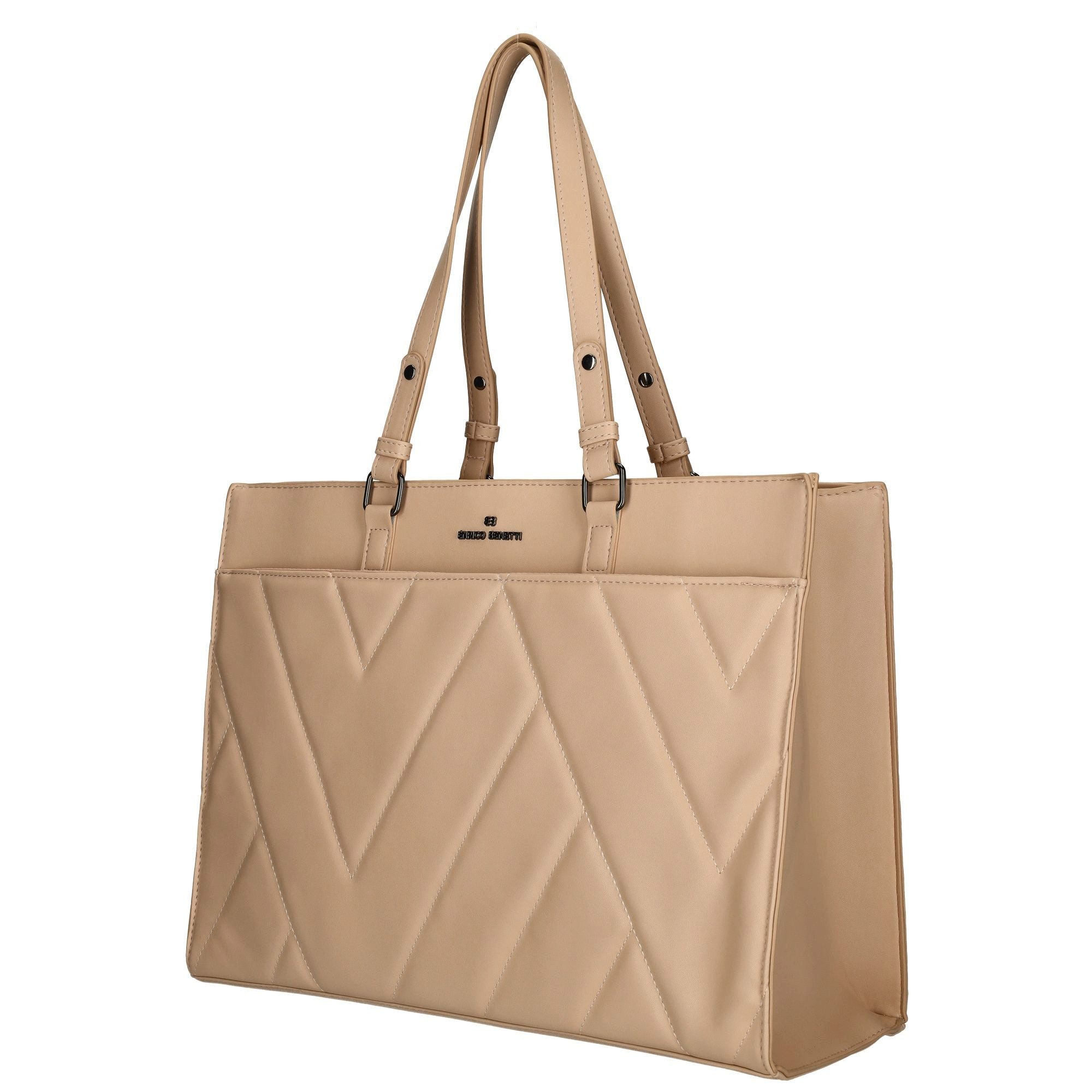 Christian Wippermann Umhängetasche Große Damen Tasche Schultertasche Bag Leder Optik (1 tlg), Handtasche