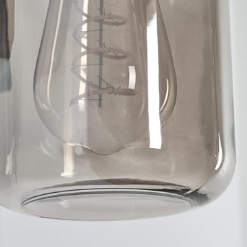 hofstein Außen-Wandleuchte moderne Wandlampe aus Metall/Glas in Anthrazit/Rauchfarben, ohne Leuchtmittel, Wandleuchte m. Ersatzglas,Außenleuchte, 1xE27, ohne Leuchtmittel, IP44