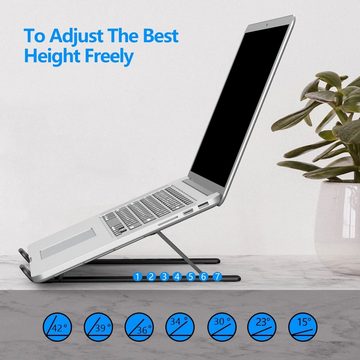 HYTIREBY Faltbarer Aluminium Notebook Ständer Laptop-Ständer, (Höhenverstellbarer,Belüftet Kühlung)