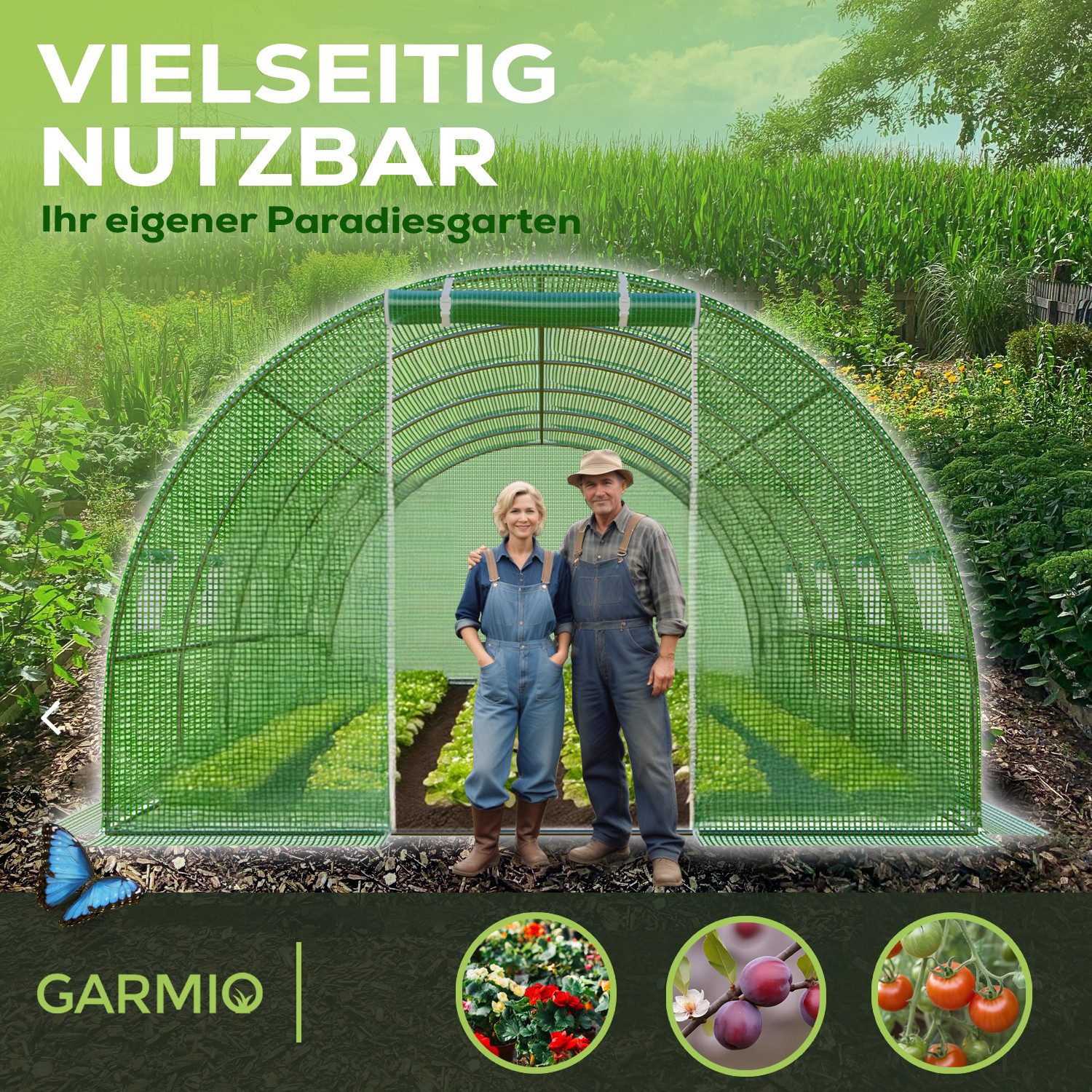 GARMIO Gewächshaus Foliengewächshaus, ...