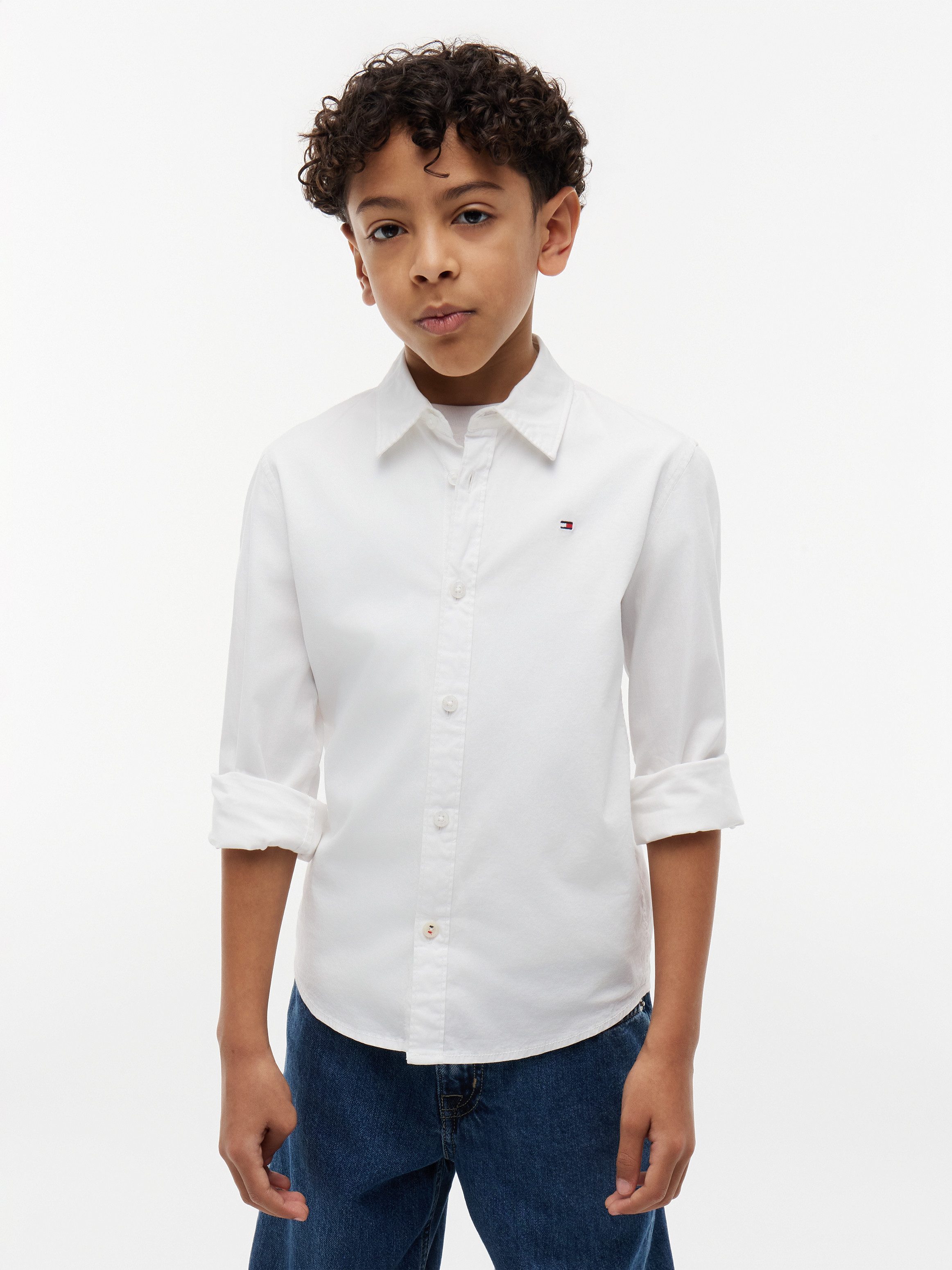 Tommy Hilfiger Langarmhemd SOLID STRETCH POPLIN SHIRT L/S für Jungen