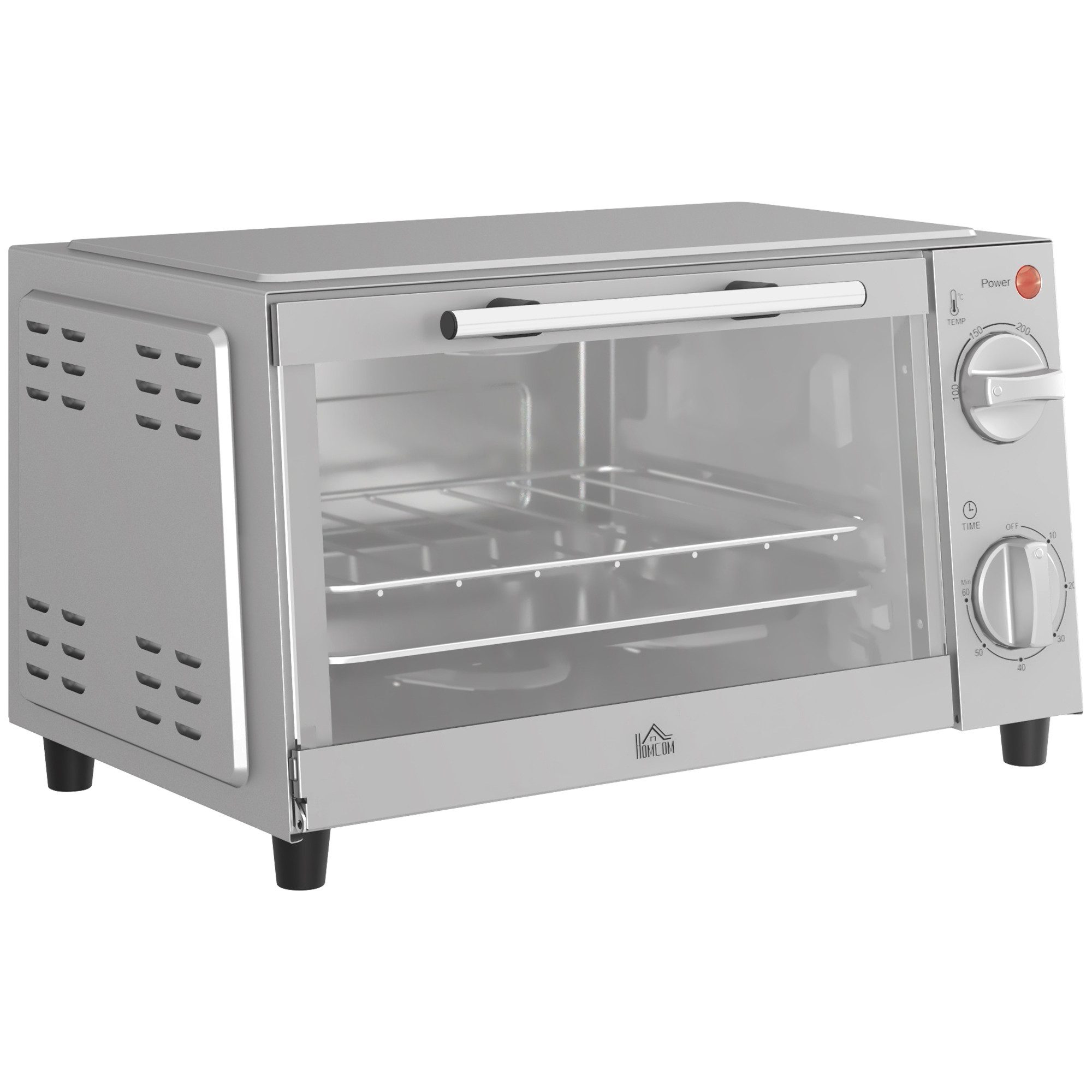 FELIXLEO Minibackofen Minibackofen 20L mit Umluft, 1400W, 7in1 Pizza-Ofen, Timer, Cremeweiß