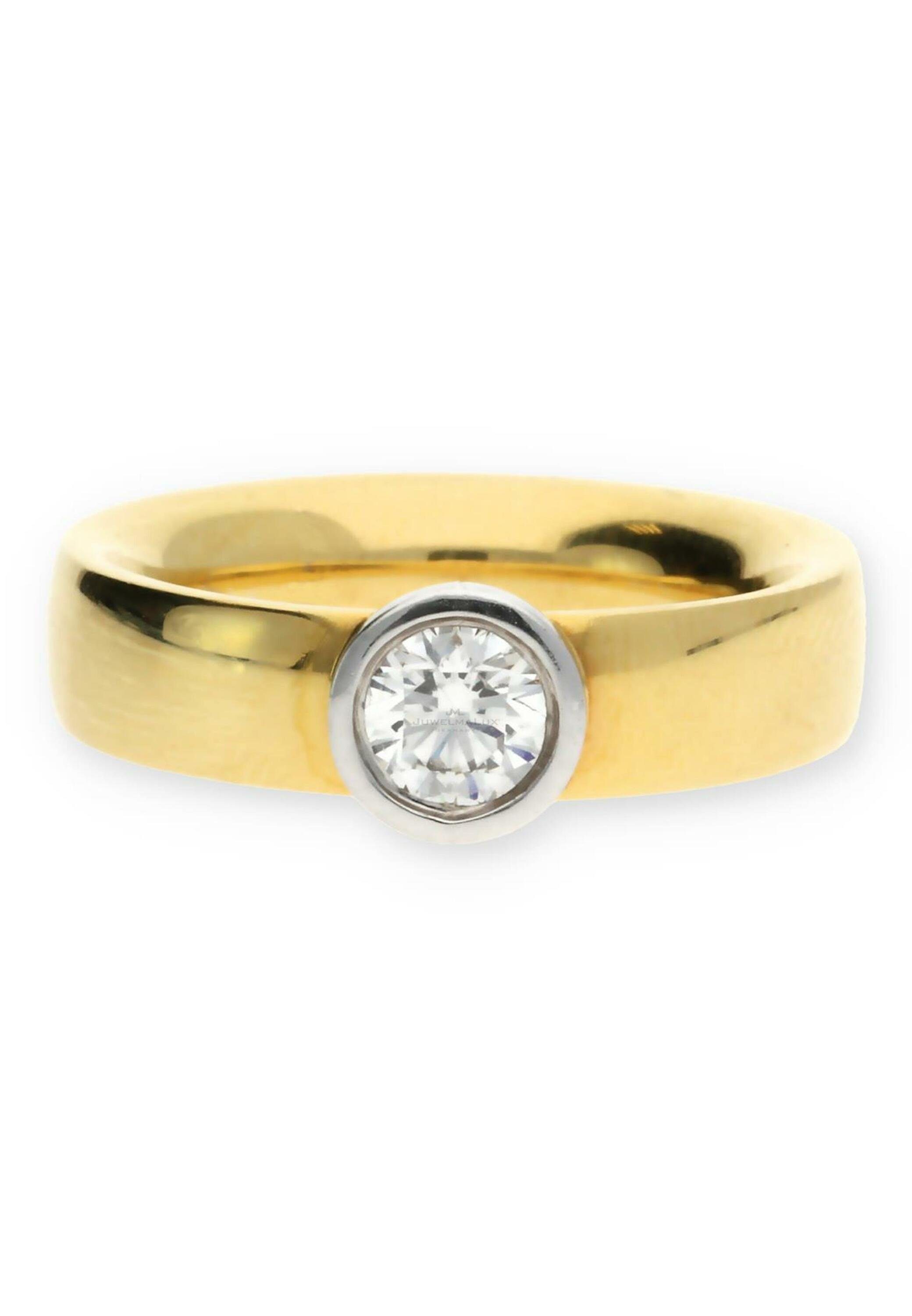 JuwelmaLux Diamantring Ring Gelbgold/Weißgold Bicolor mit Diamant(en)  (1-tlg), Damen Ring Gelb-/ Weißgold 750/000, inkl. Schmuckschachtel