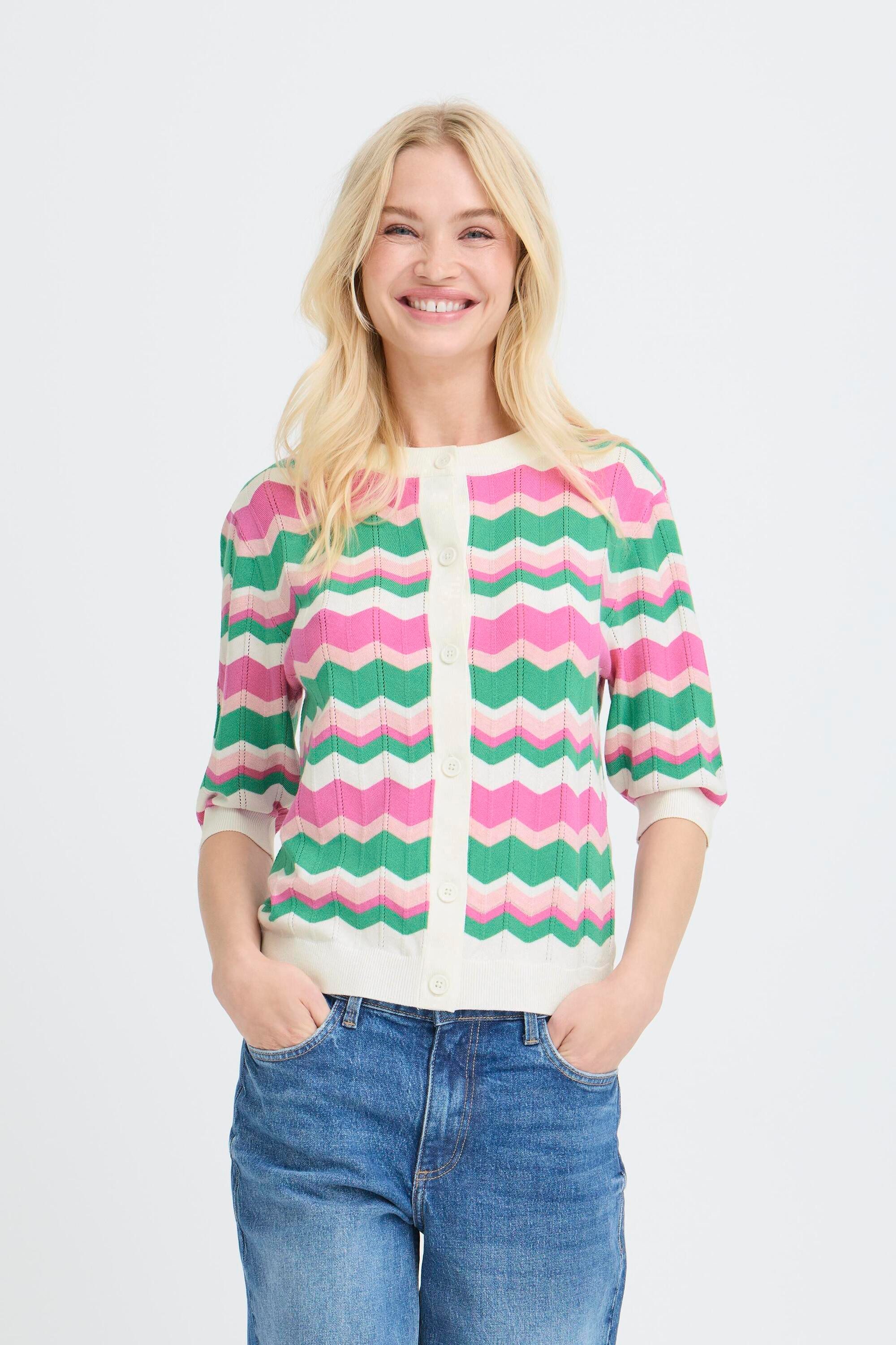 b.young Cardigan Kurzarm-Bluse BYMMORLA