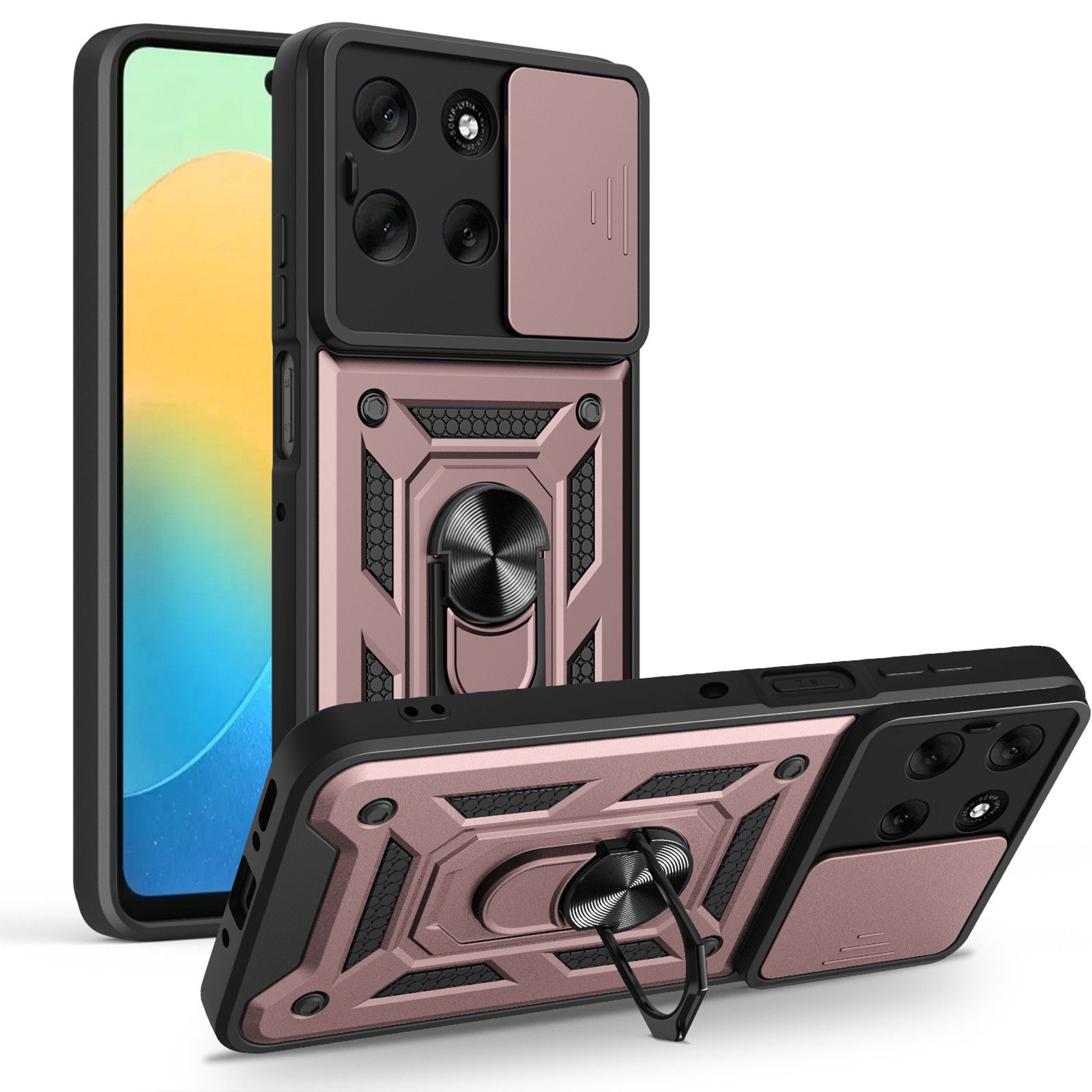 betterfon Handyhülle Panzer Hülle für Motorola Moto G86 Outdoor Case mit Kameraschutz, Outdoorhülle mit Ringhalter Smartstand Kameraschutz und Silikonkern