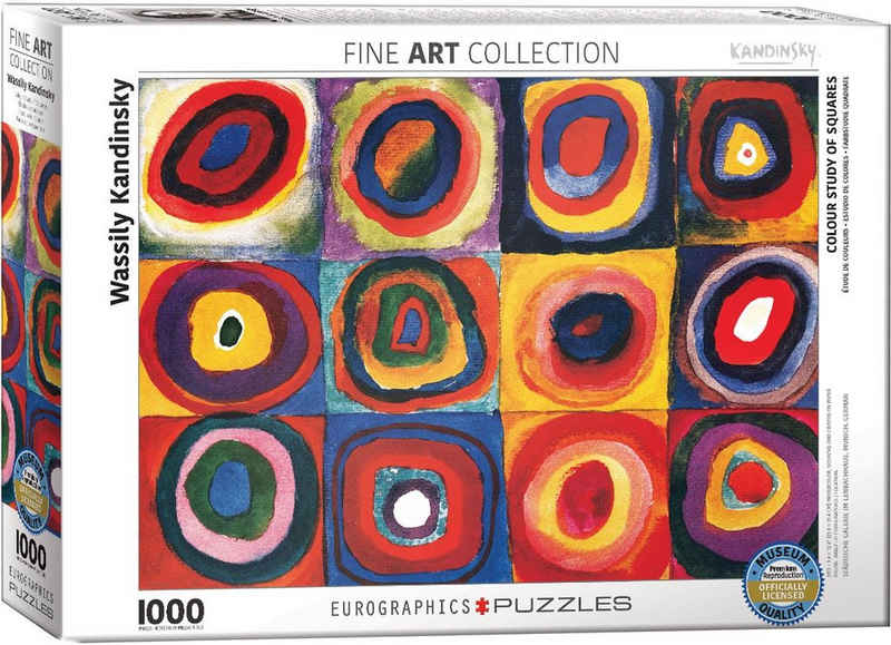 empireposter Puzzle Wassily Kandinsky - Farbstudie Quadrate - 1000 Teile Puzzle Format 68x48 cm., 1000 Puzzleteile