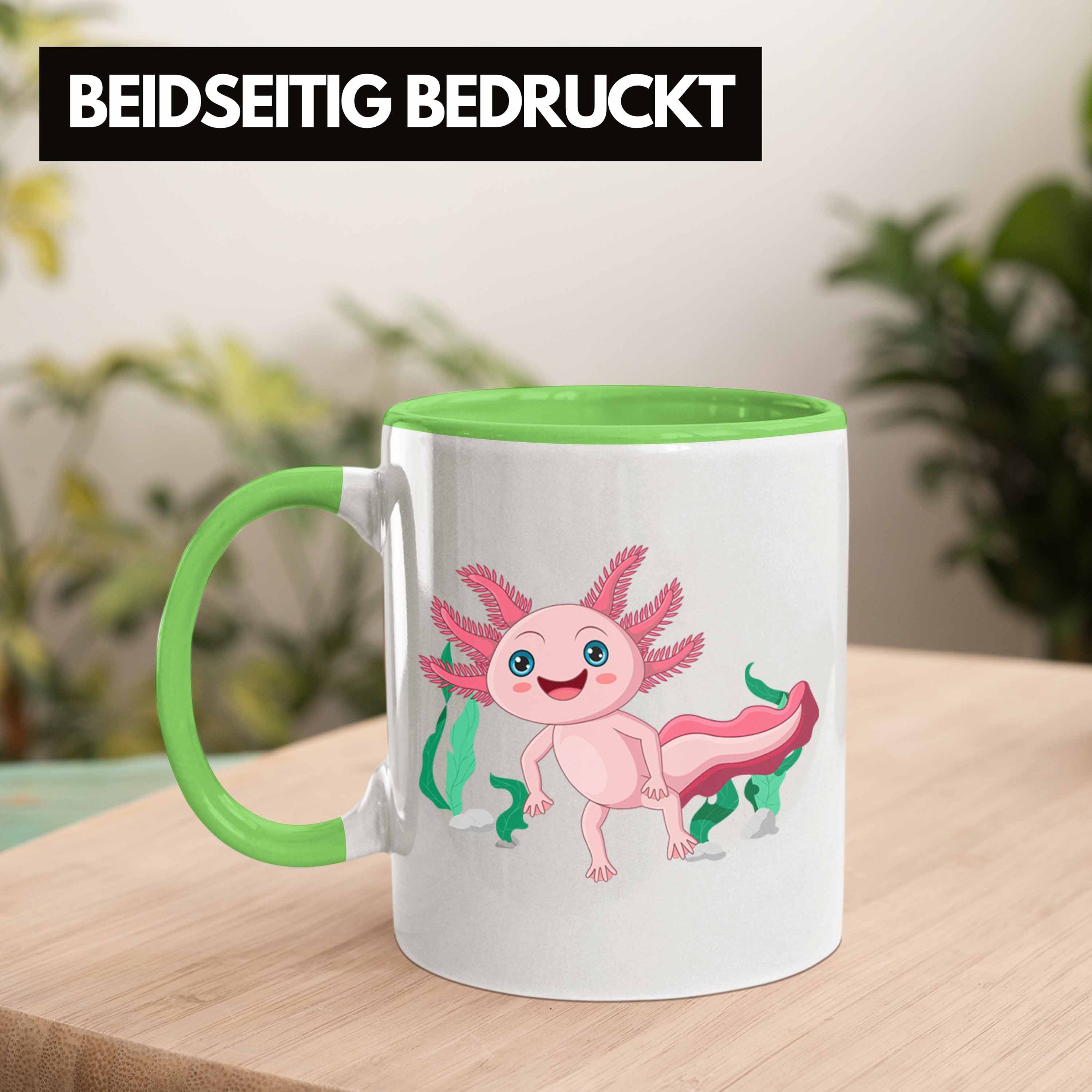 Axolotl Tasse Süß Tasse Trendation Schwanzlurch-Liebhaber Grün - Trendation für Geschenk
