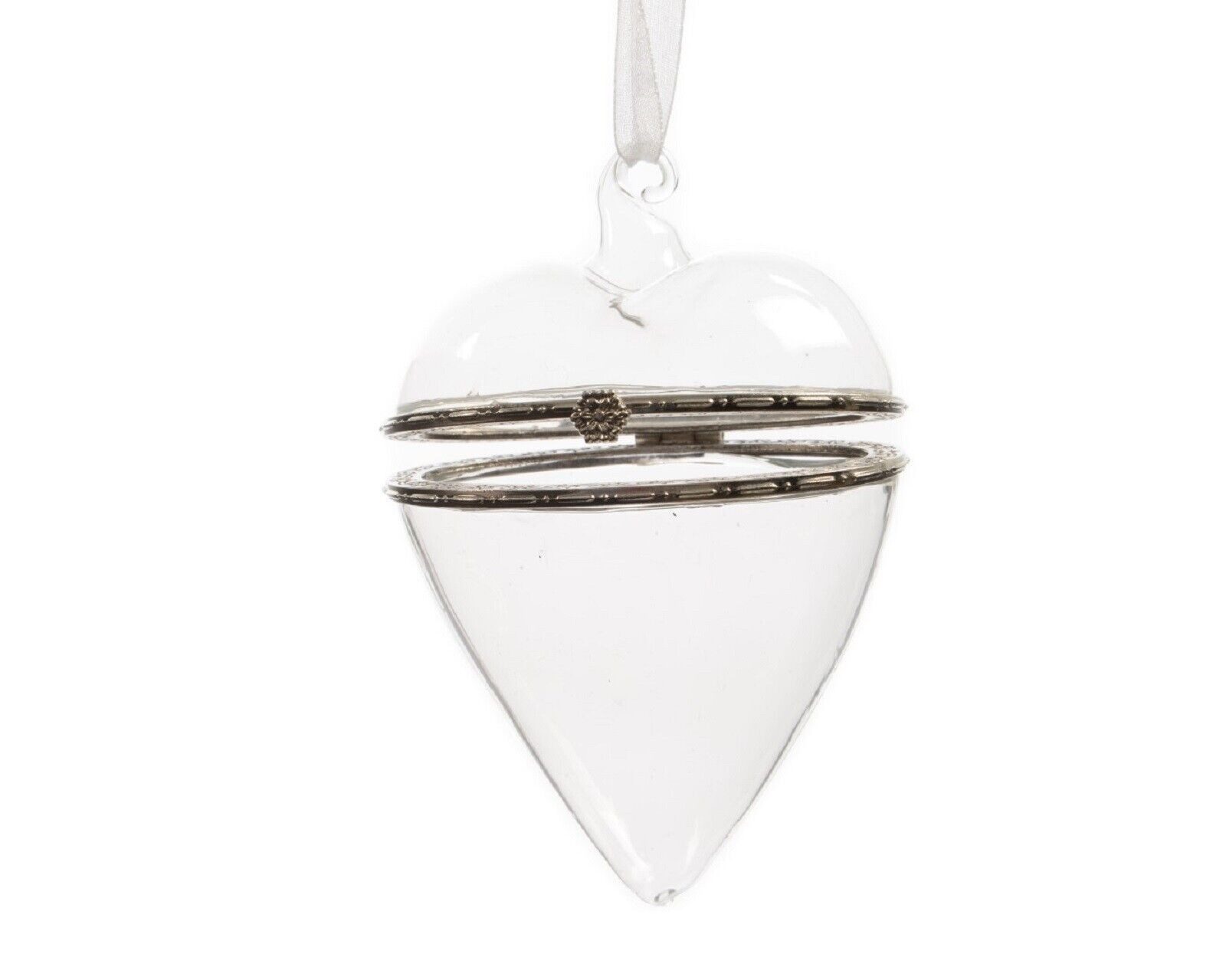 Kaemingk Dekokugel Glaskugel herzförmig Herz/Glashaken ca.7x10cm. klar