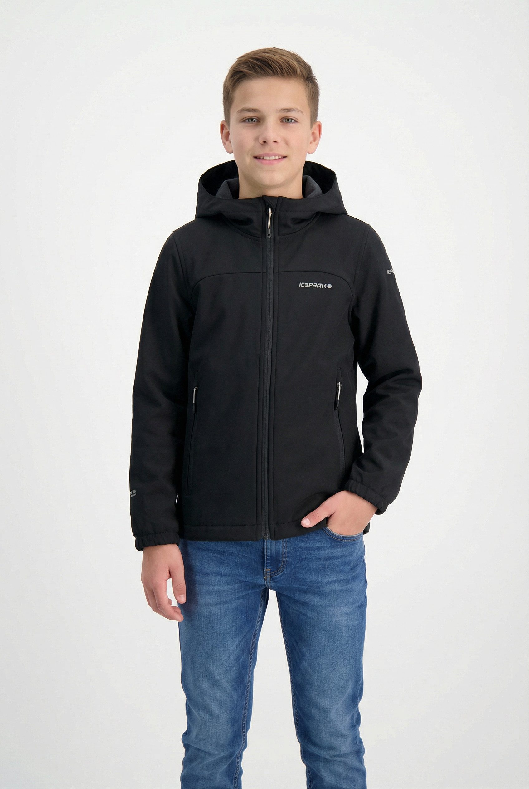 Icepeak Softshelljacke KULM JR für Kinder und Jugendliche, mit Kapuze, mit Fleece-Futter
