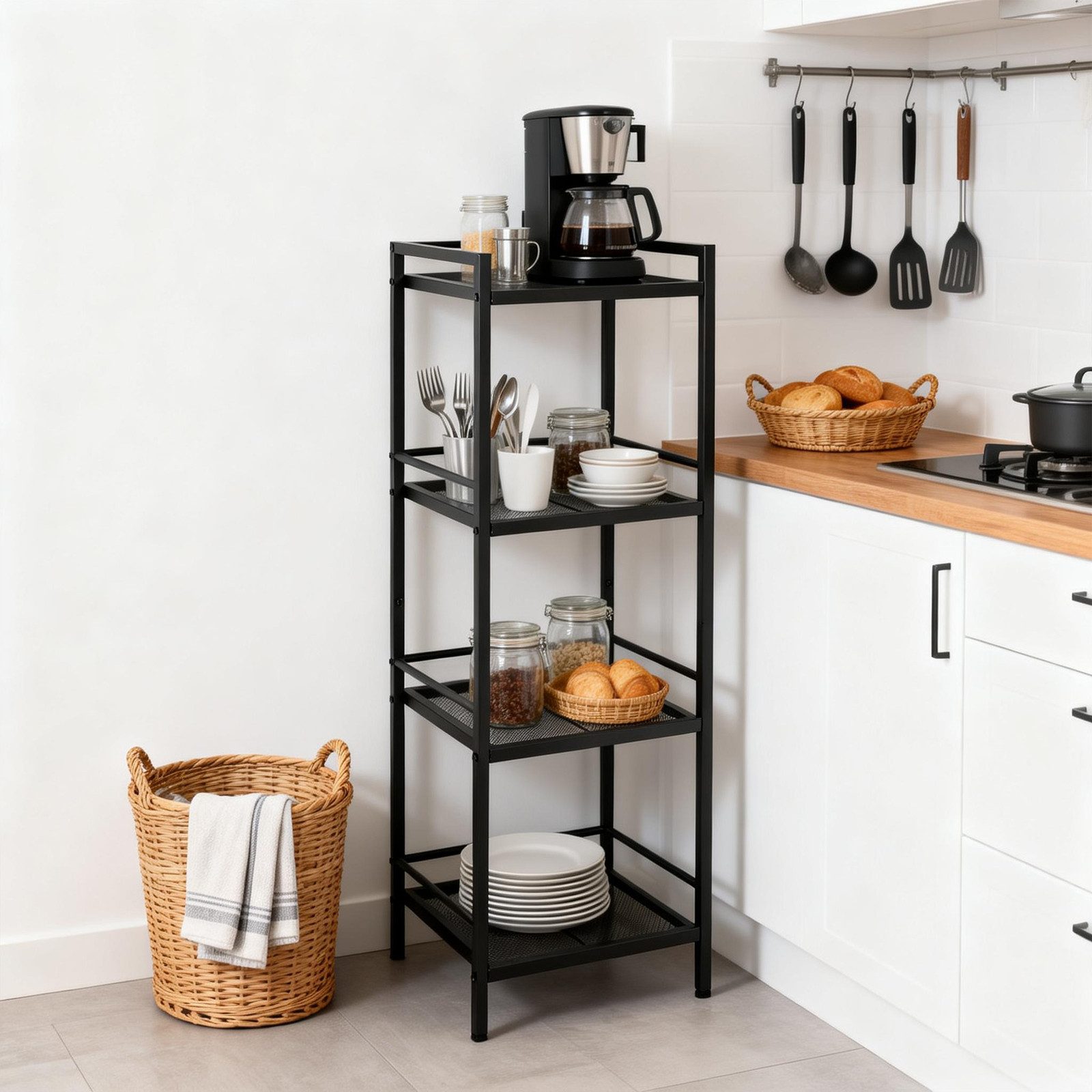 GarveeMore Bücherregal 3 /4 Tier Storage Rack Kohlenstoffstahl Bücherregal günstig online kaufen