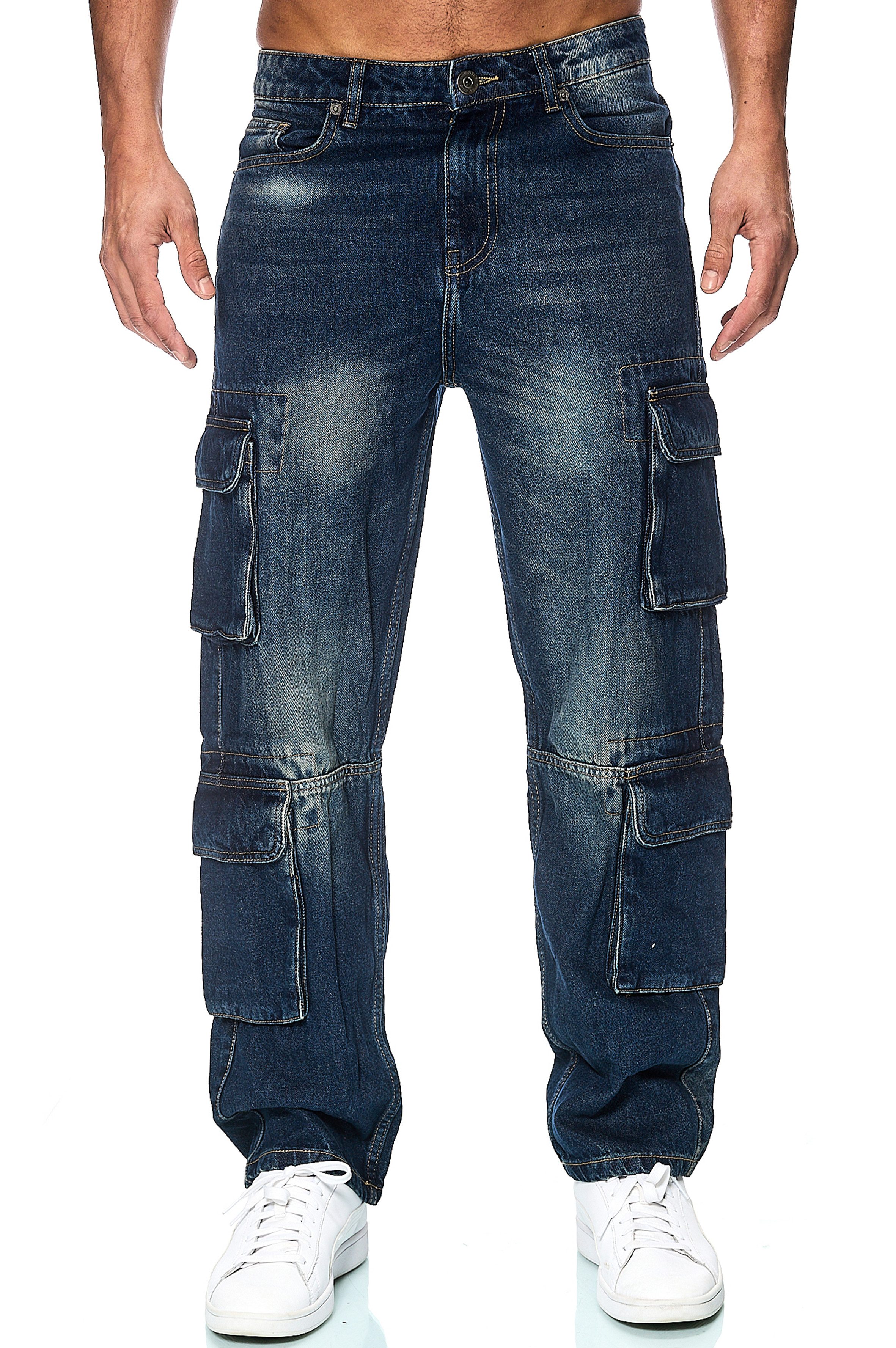 Smith & Solo Schlagjeans Baggy Jeans Herren, Cargohose Loose Fit Cargo-Tasc günstig online kaufen