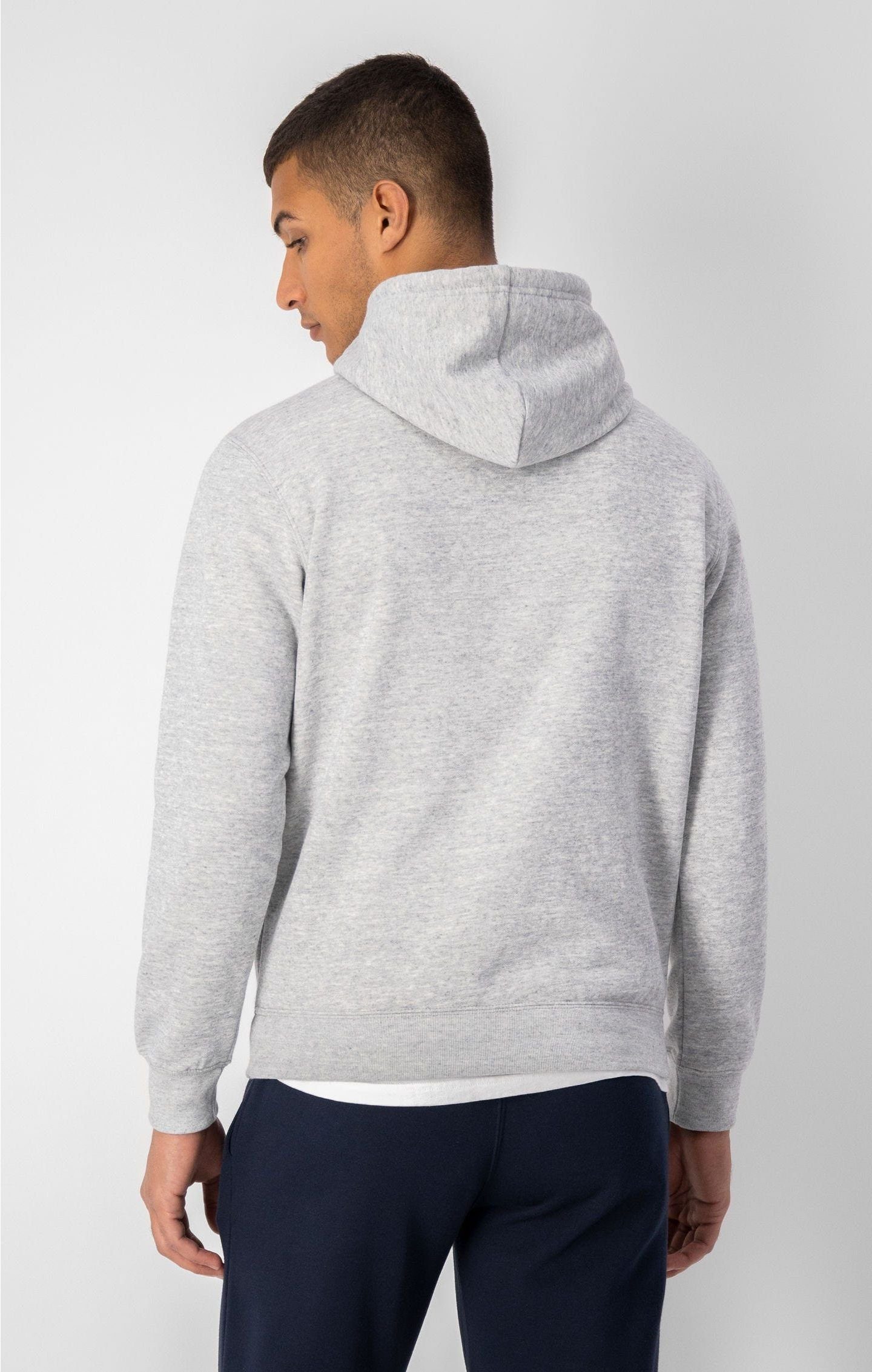 Champion Hoodie Pullover grau mit aus Baumwollfleece Kapuzenpullover
