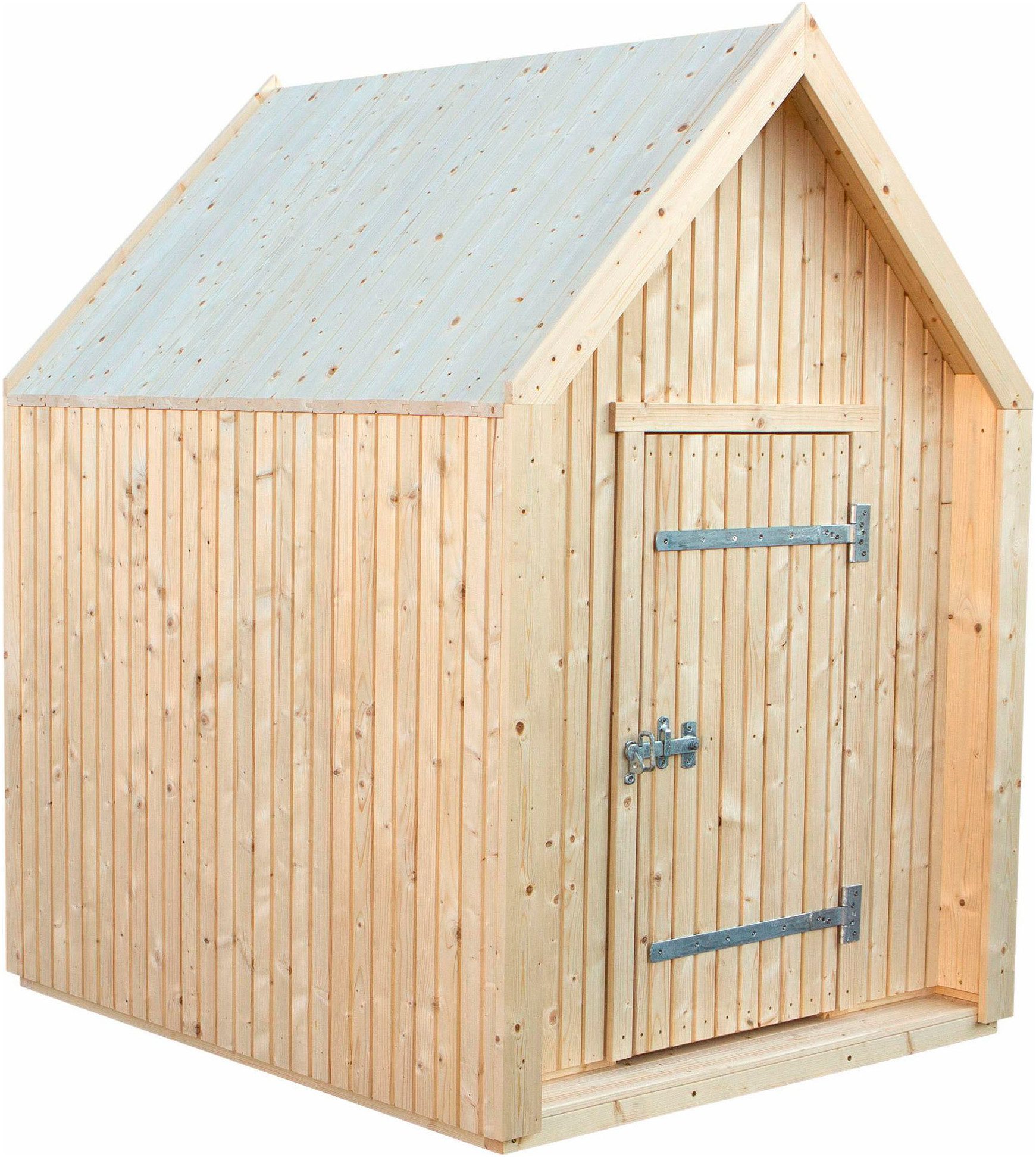 PLUS Spielhaus Classic - 144×124 cm - unbehandelt - inkl. Dachpappe/Aluminiumleisten, Made in Europe, FSC® - schützt Wald