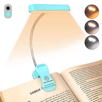 LANOR LED Klemmtischleuchte LED Leselampe, Mini Leselampe Buch, 3 Farben und 5 Helligkeitsstufen, Wiederaufladbares Leselicht für das Lesen im Bett, Augenpflege