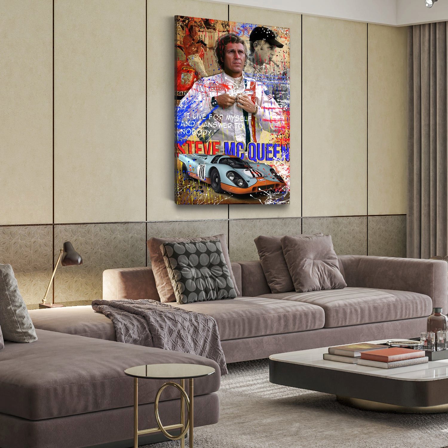 Artedinoi Leinwandbild McQueen I Live For MYself Wandbild Leinwandbild Kunstdruck XL Deko
