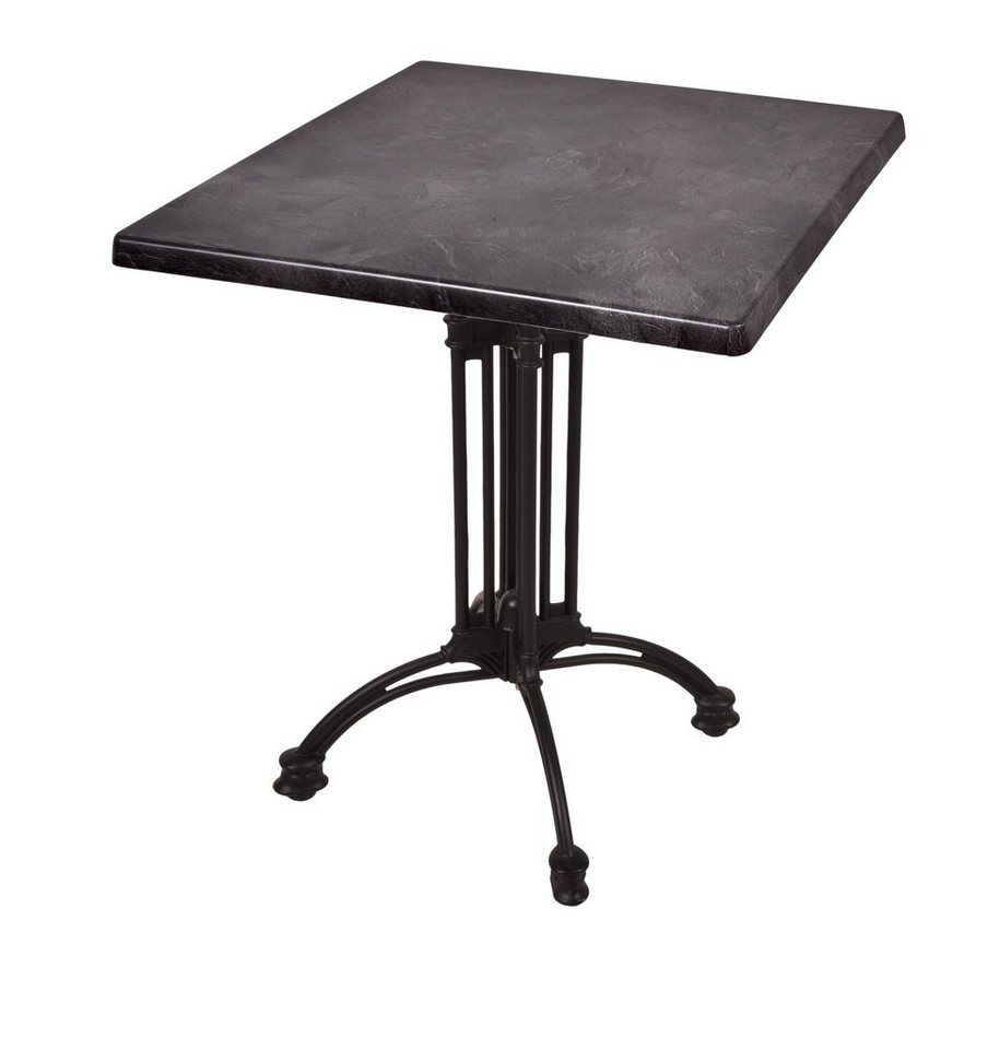 schwarz Tischgestell Bistrotisch Alu Set Dark Pleasure Garden Tisch Slate 70x70cm Gartentisch,