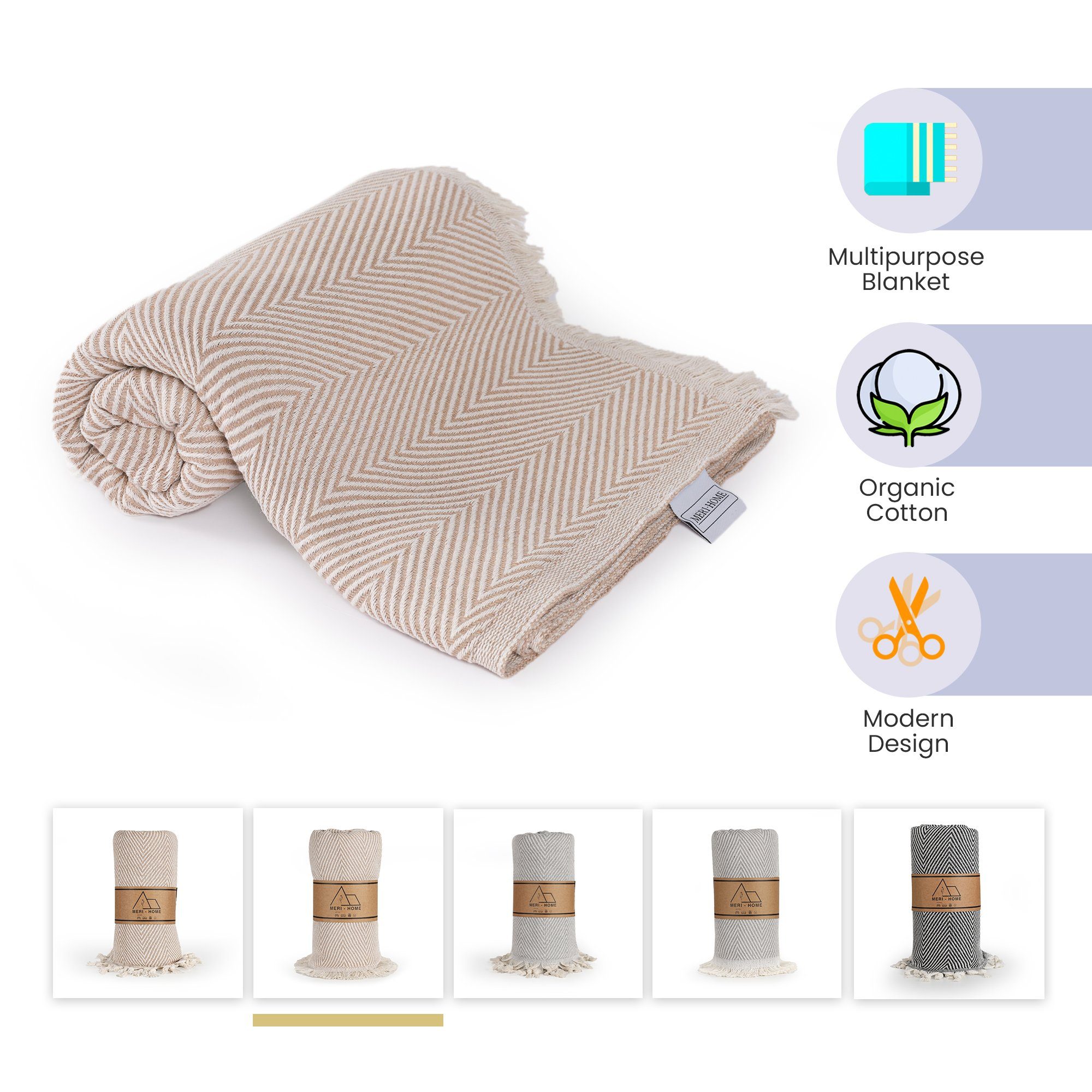 Meri-Home Bettüberwurf Bettüberwurf Bettdecke,Fischgrät Baumwolle,Sofa,Couc günstig online kaufen